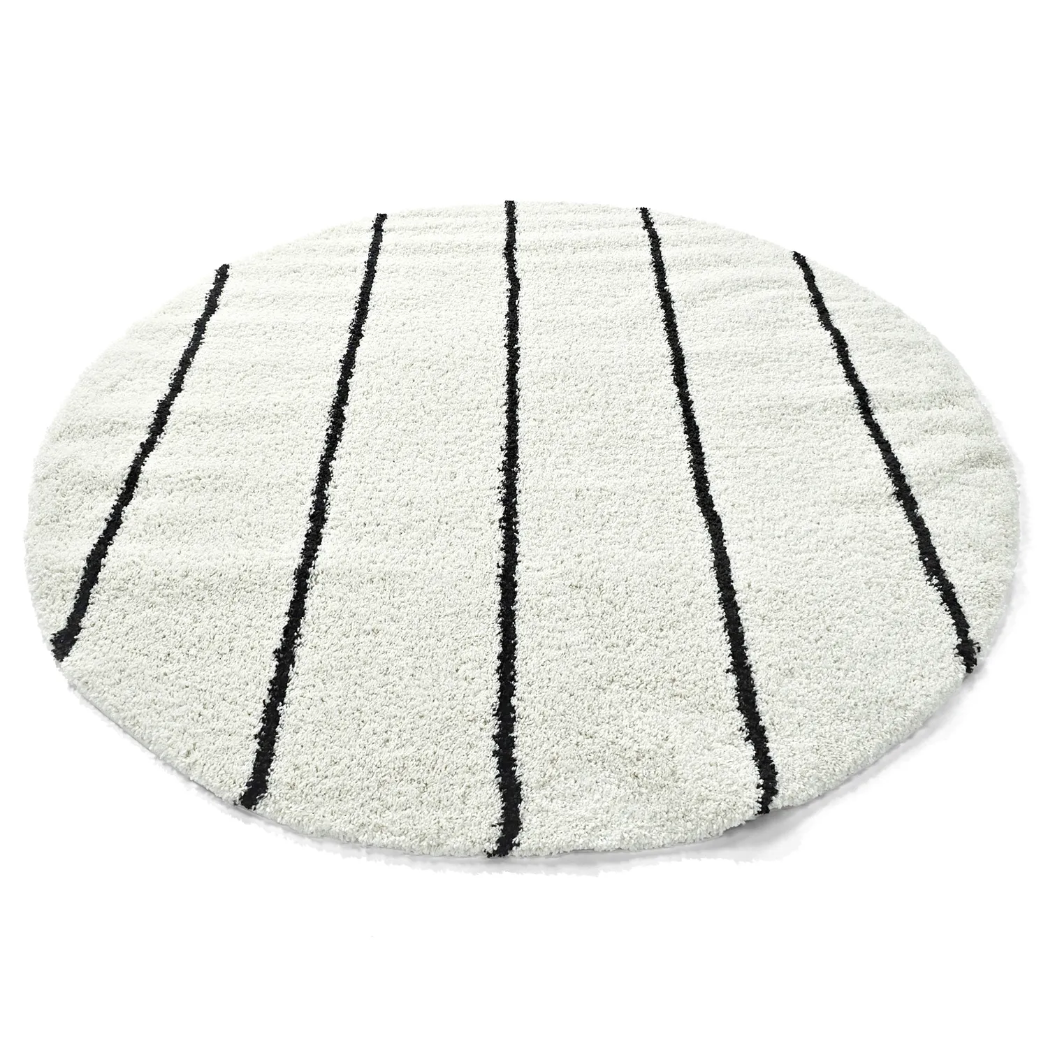 Tapis ronds - Eze (blanc/noir)