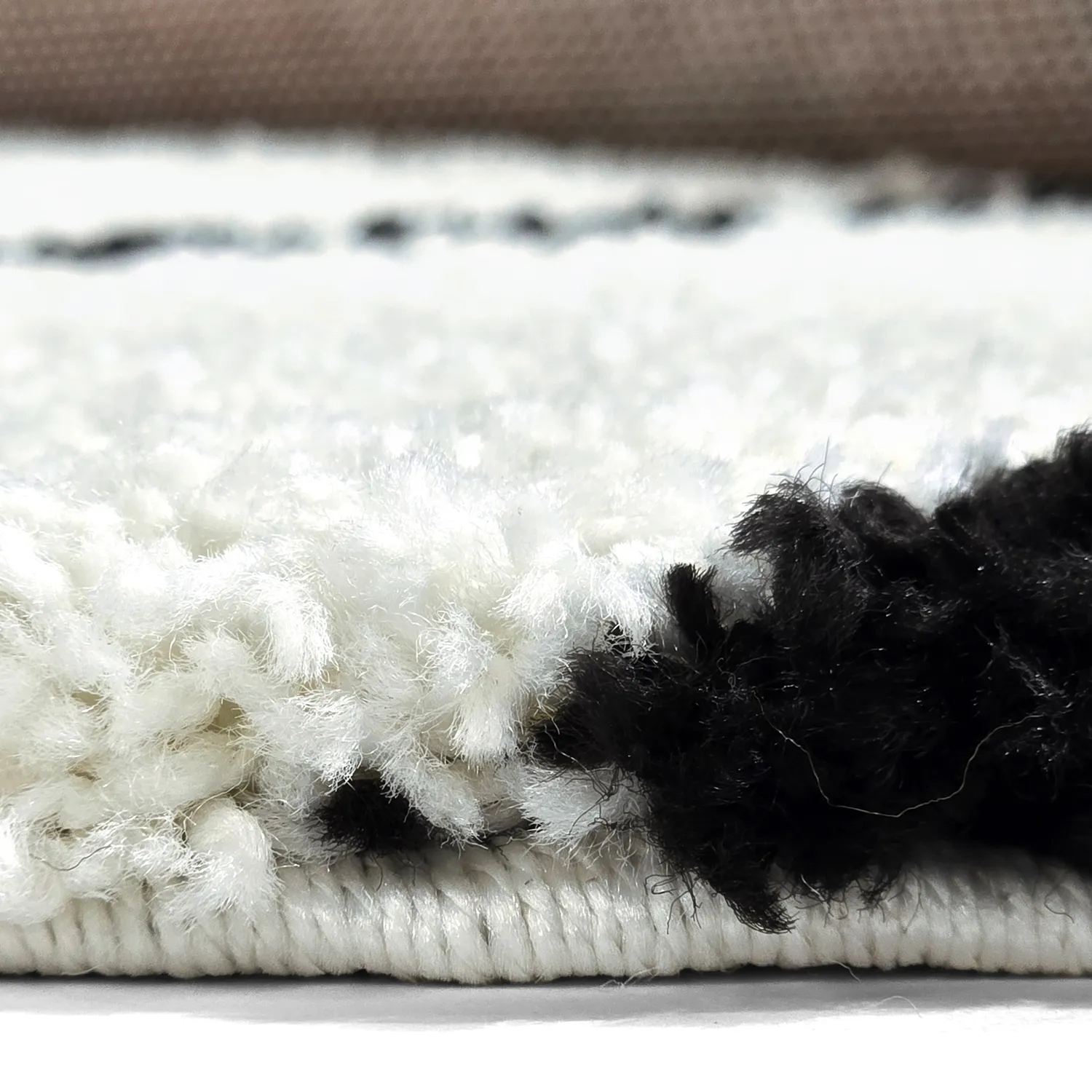 Tapis ronds - Eze (blanc/noir)