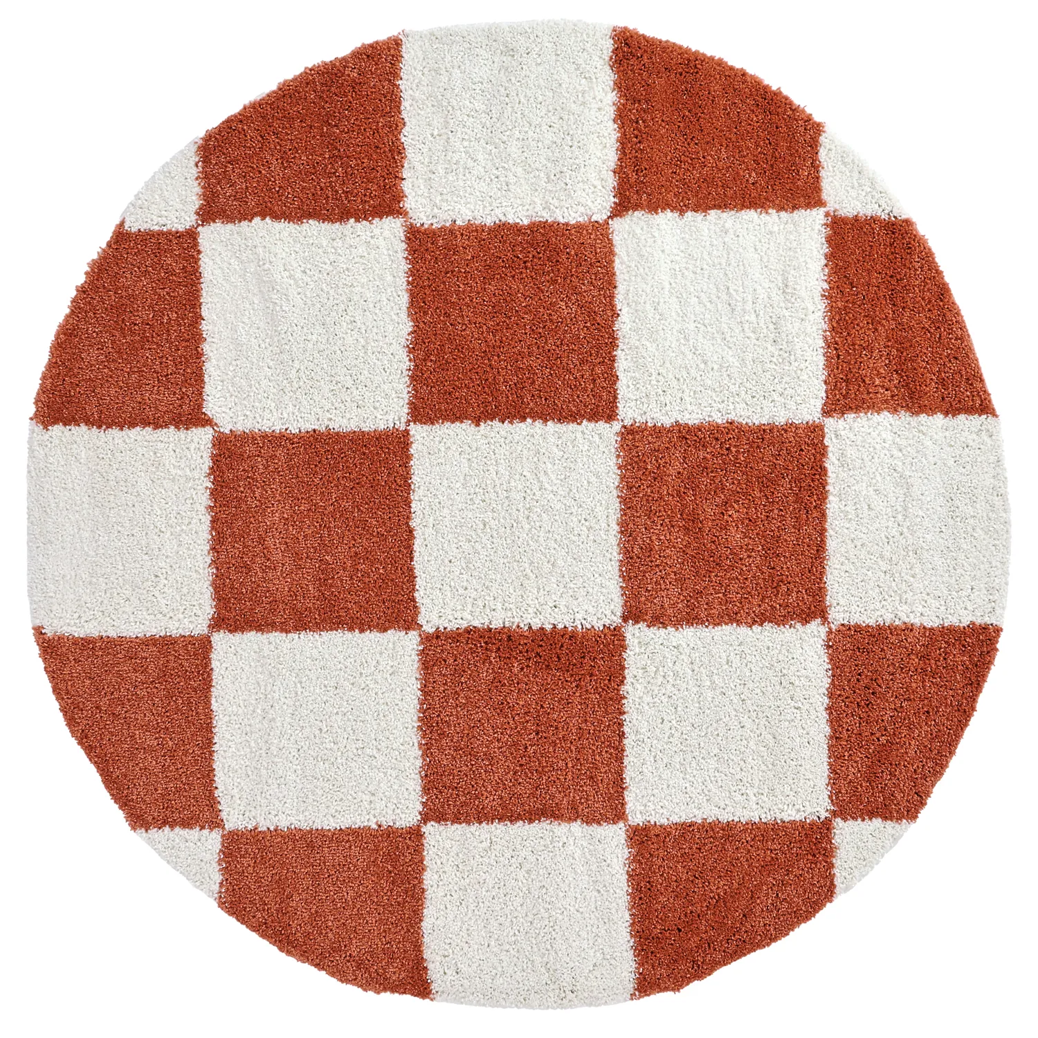 Tapis ronds - Gordes (orange/blanc)
