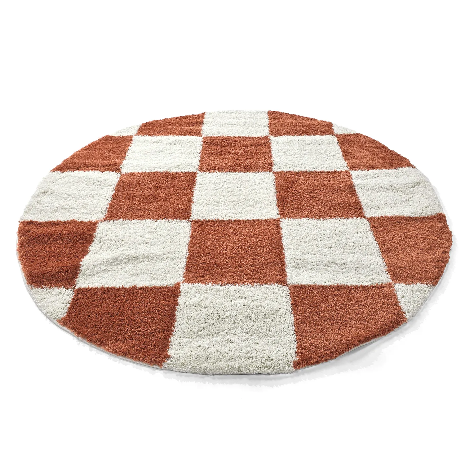 Tapis ronds - Gordes (orange/blanc)