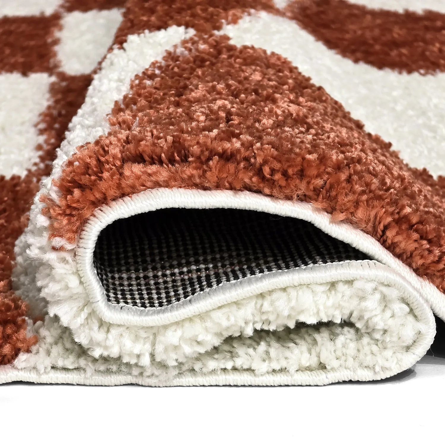 Tapis ronds - Gordes (orange/blanc)