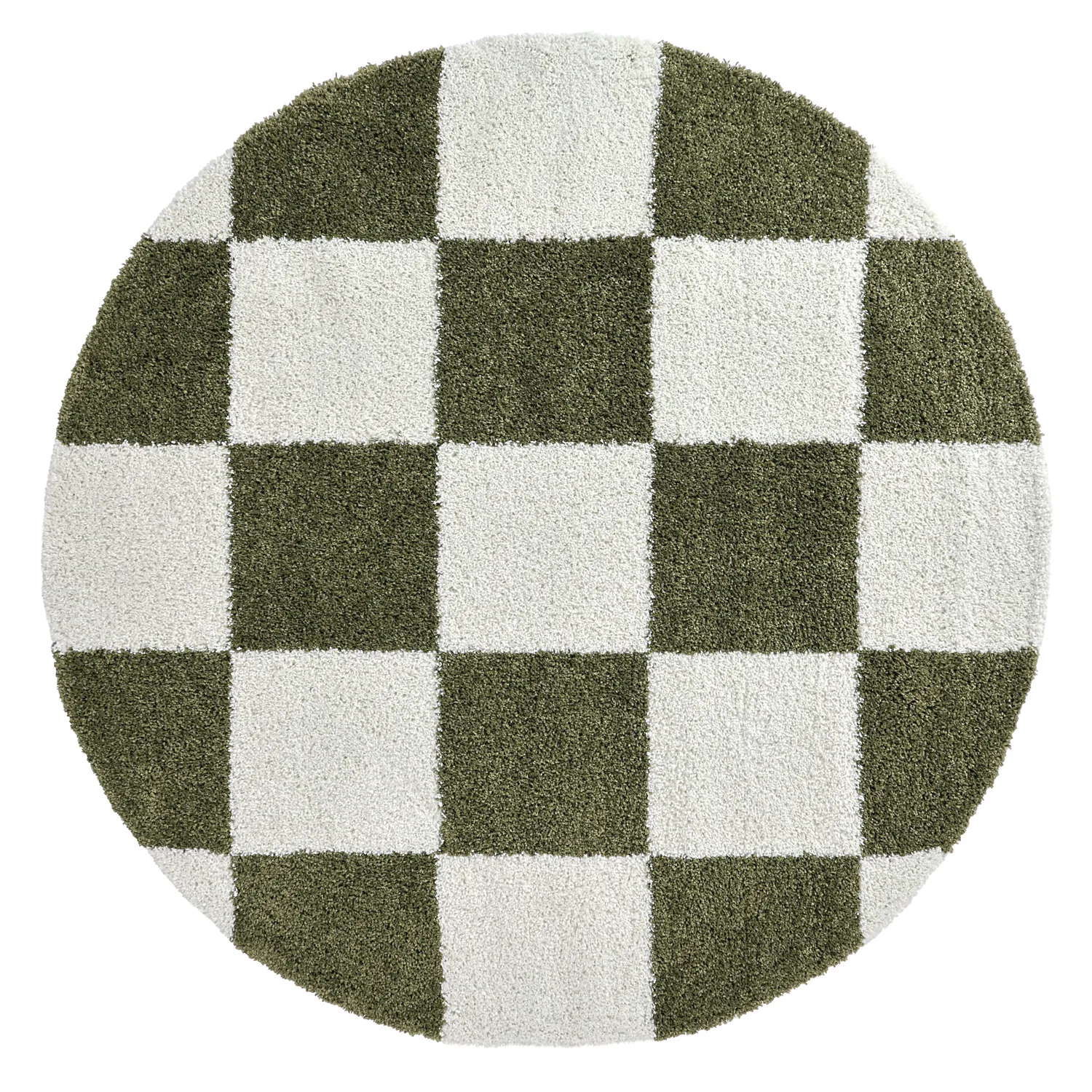 Tapis ronds - Gordes (vert/blanc)