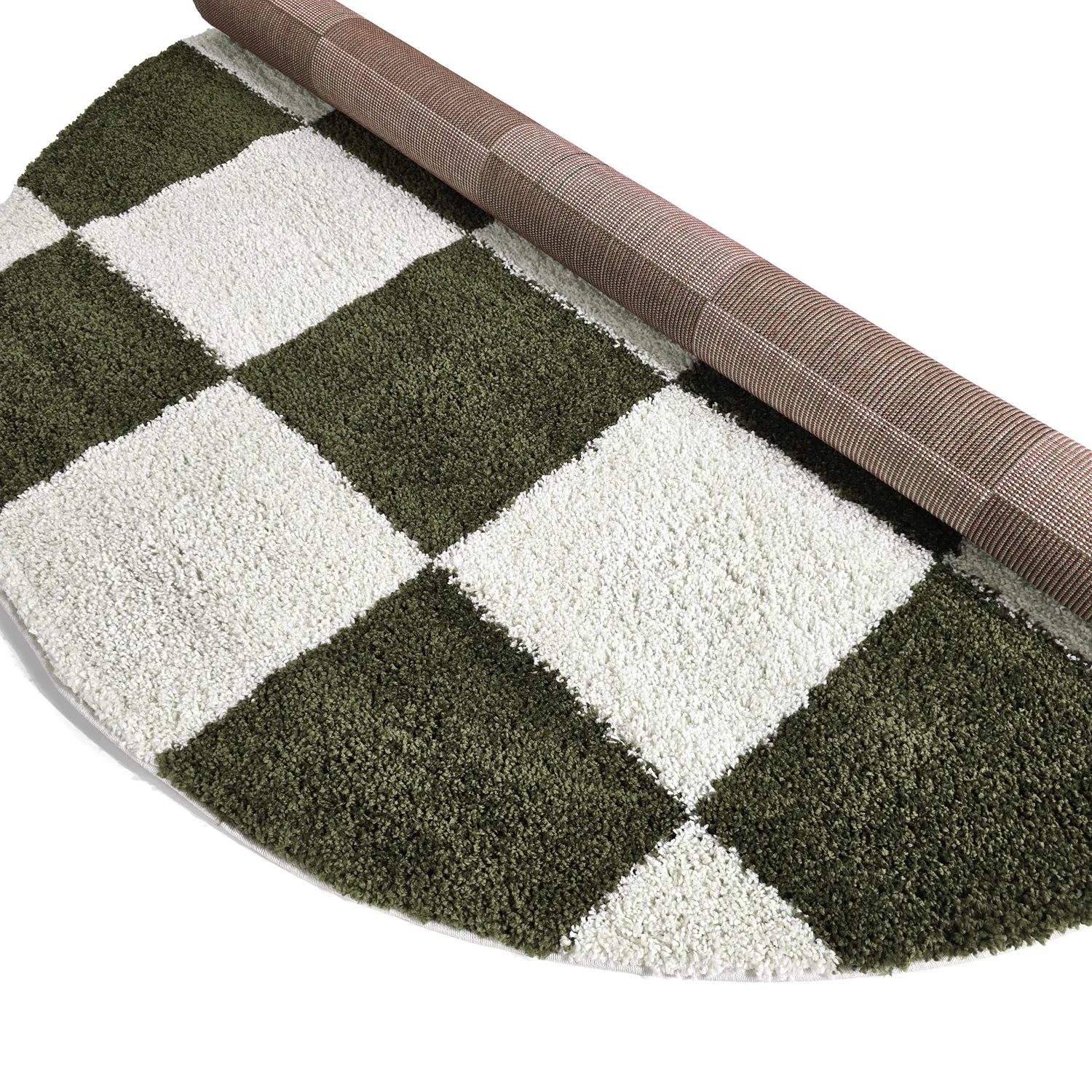 Tapis ronds - Gordes (vert/blanc)