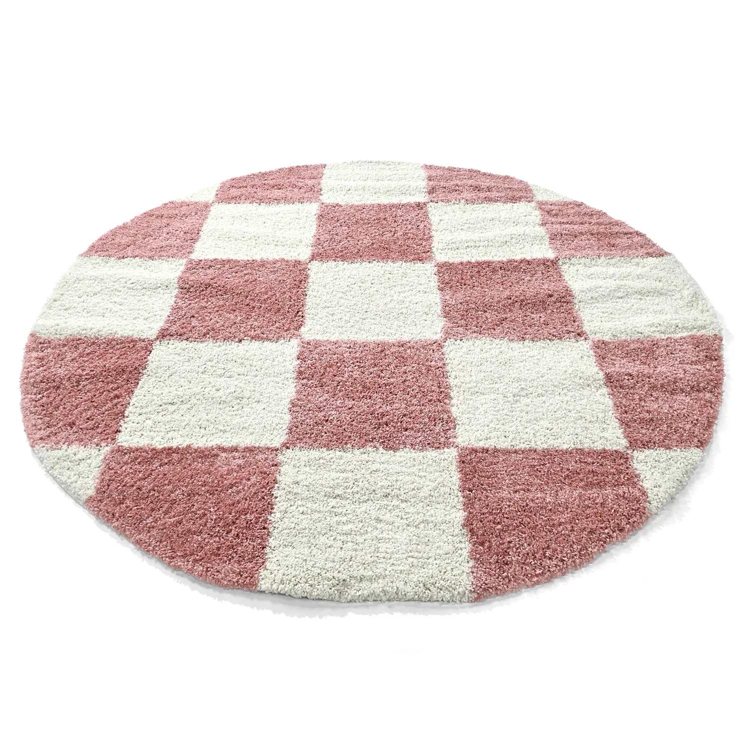 Tapis ronds - Gordes (rose/blanc)