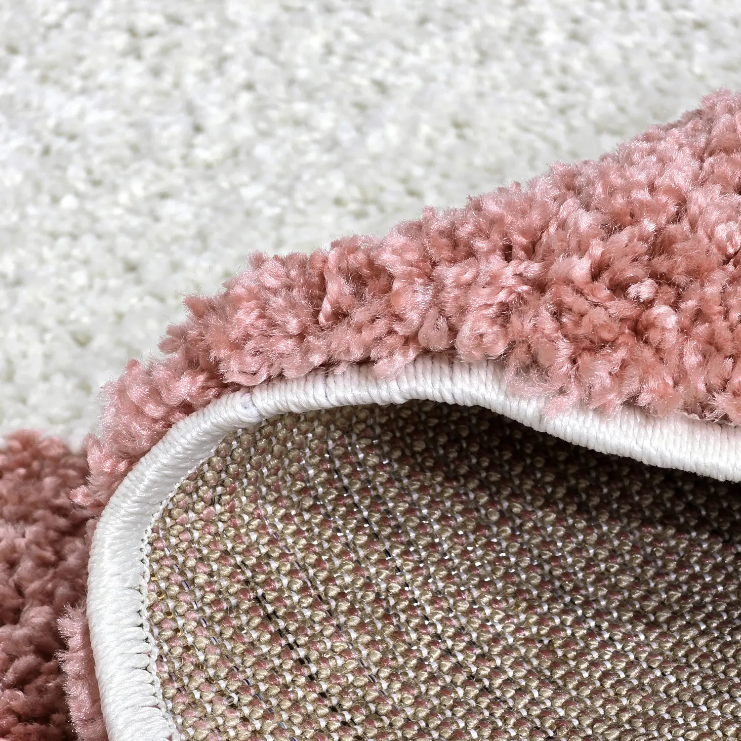 Tapis ronds - Gordes (rose/blanc)