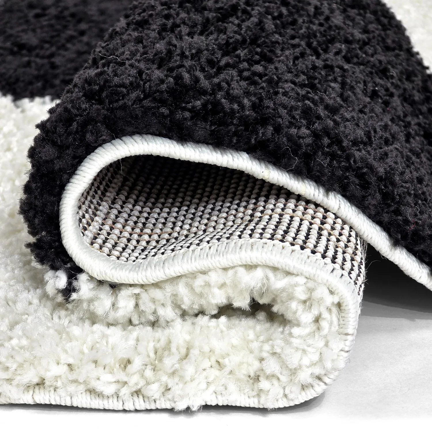 Tapis ronds - Gordes (noir/blanc)