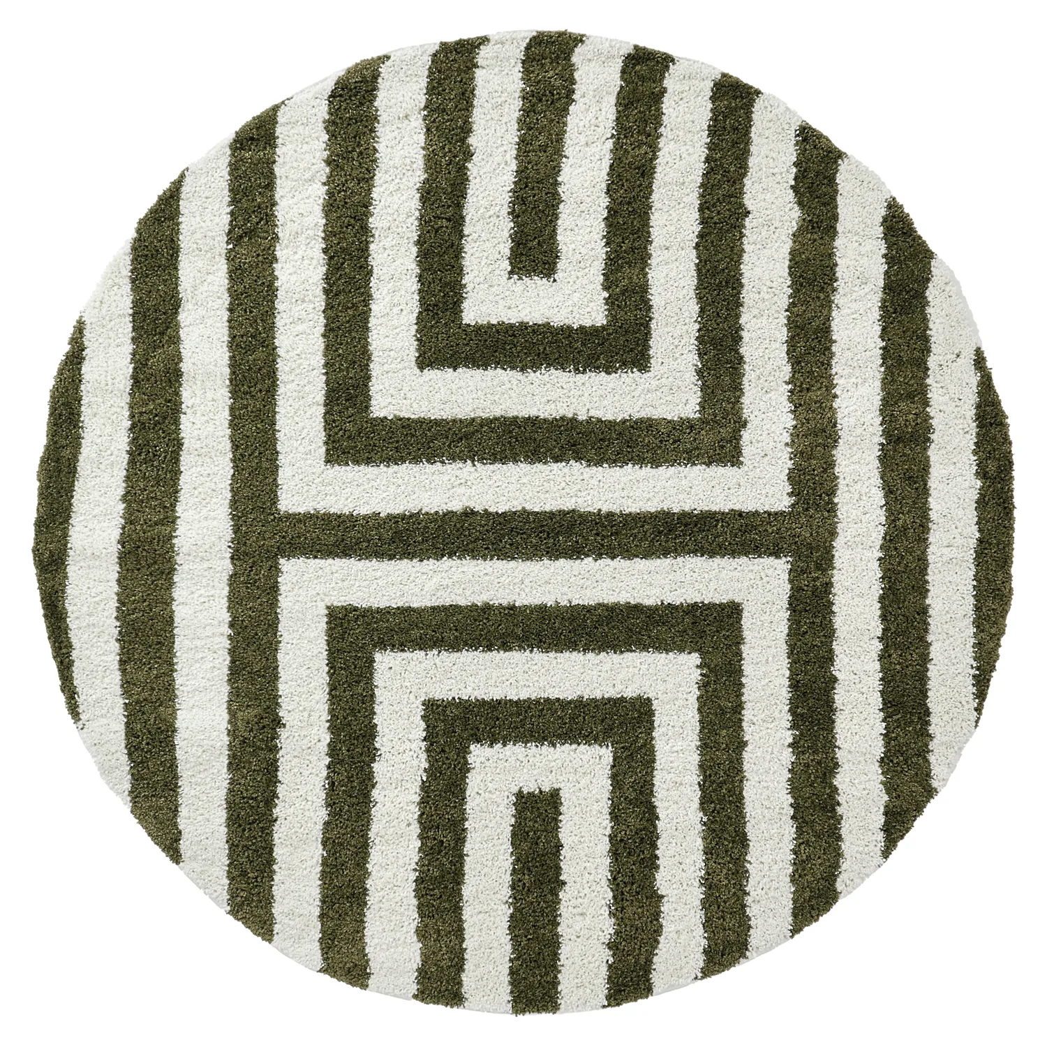 Tapis ronds - Imilchil (blanc/vert)