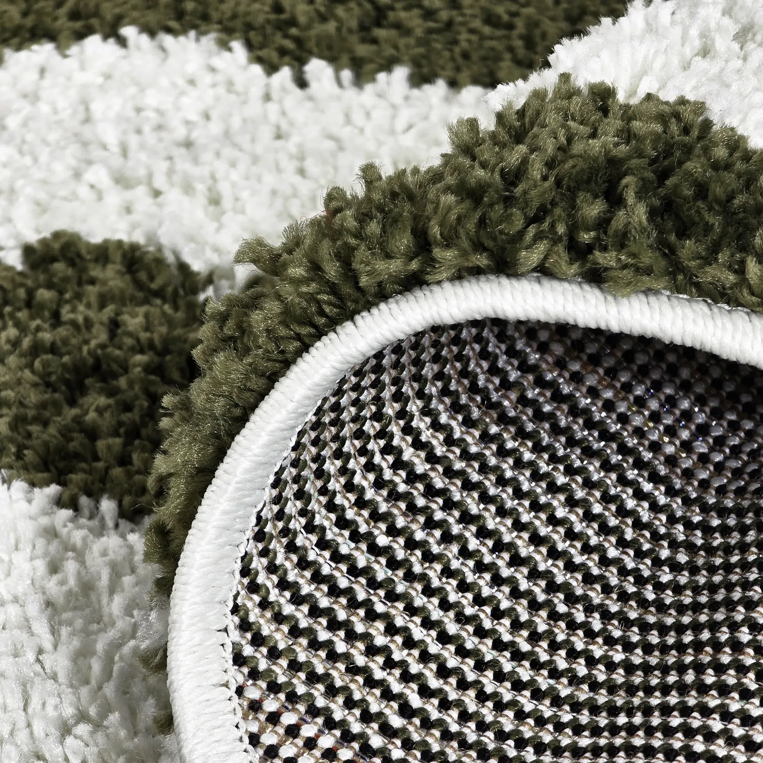 Tapis ronds - Imilchil (blanc/vert)