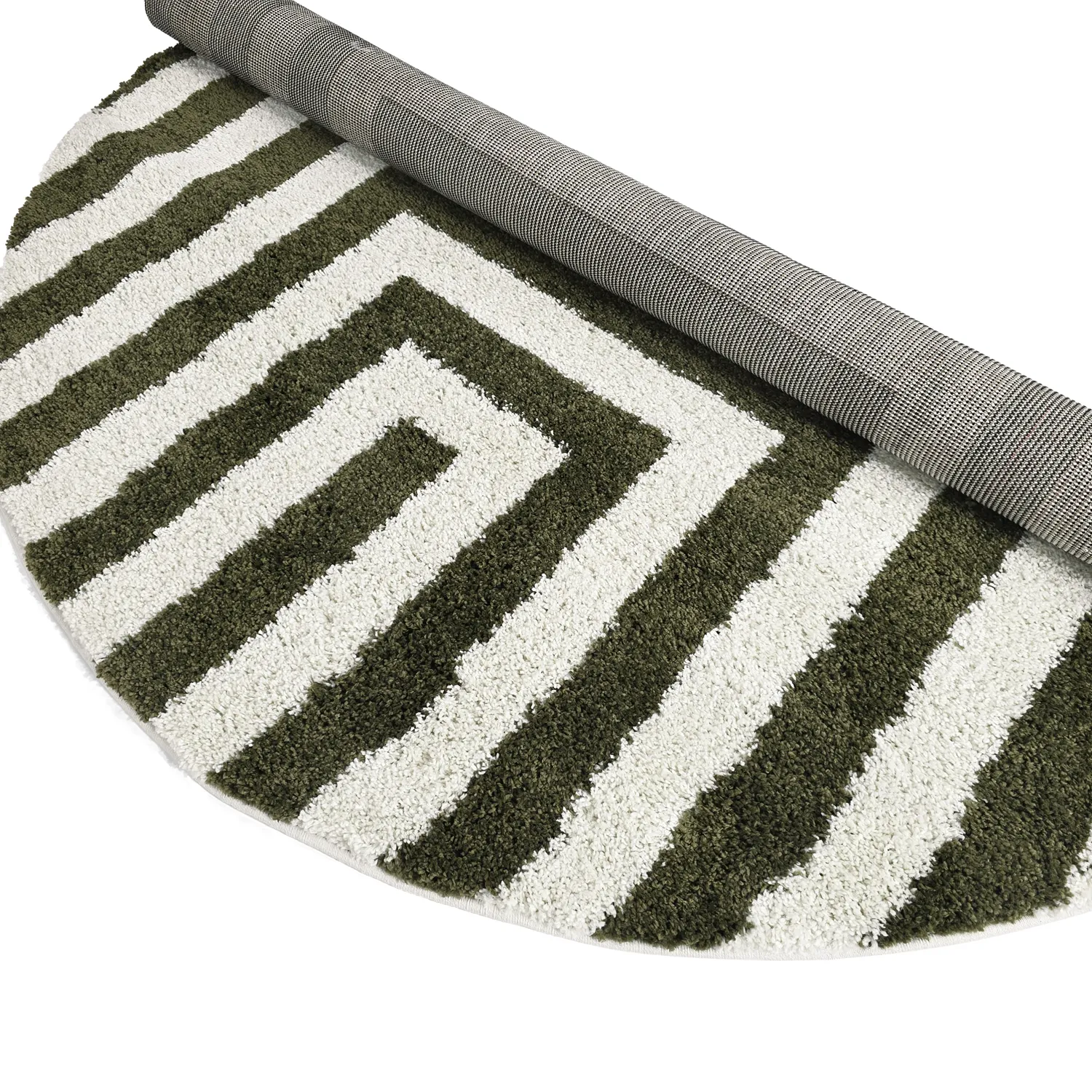 Tapis ronds - Imilchil (blanc/vert)
