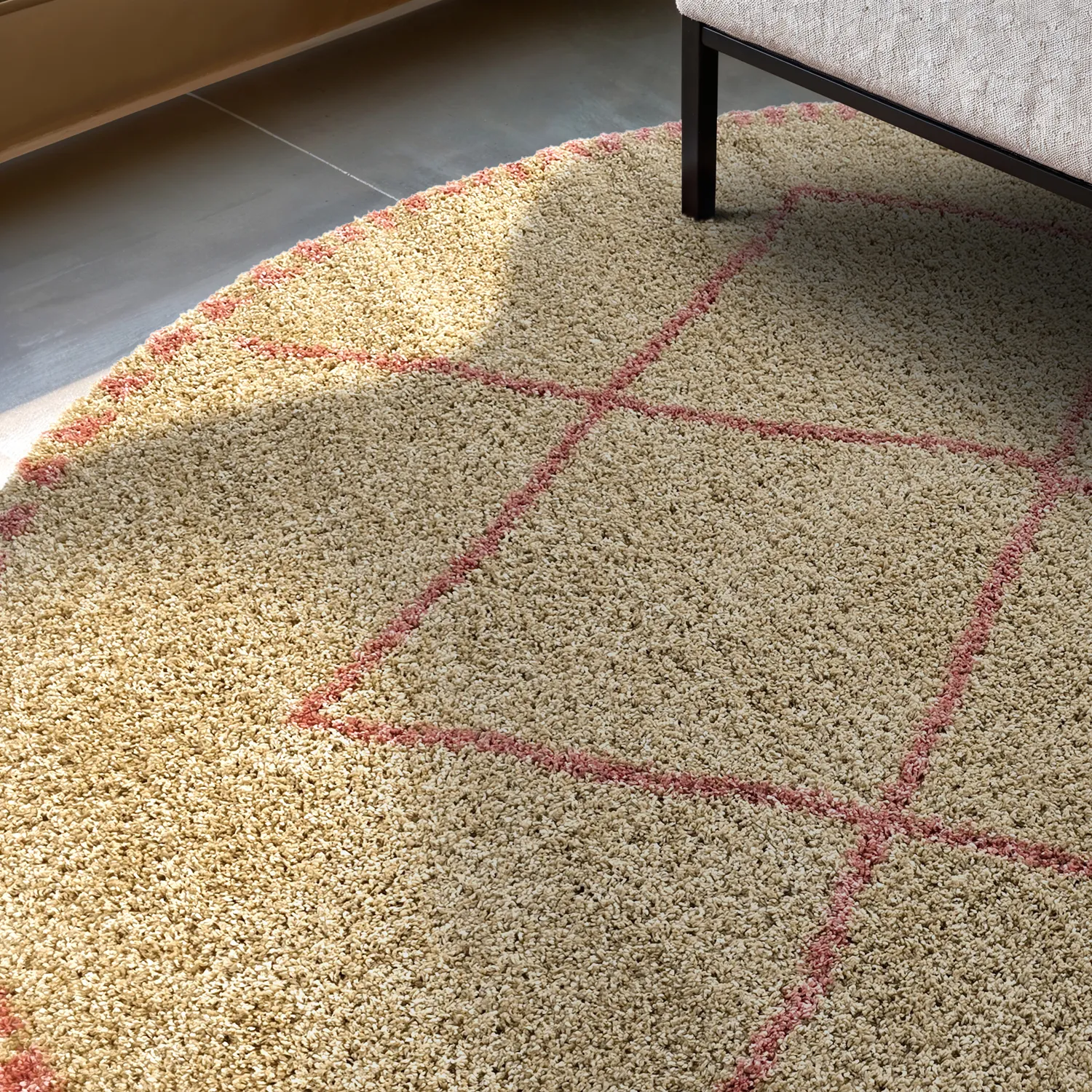 Tapis ronds - Tiznit (beige/rose)
