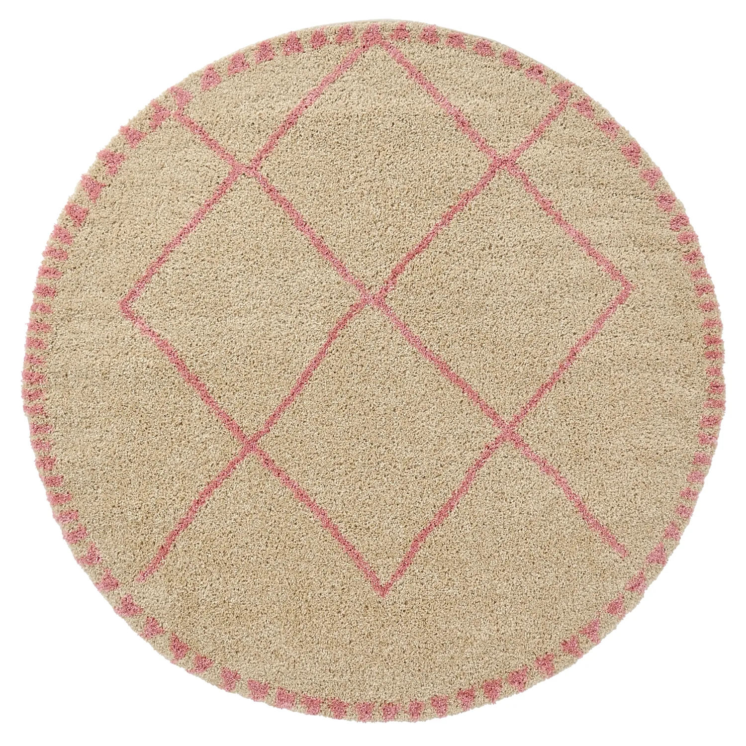 Tapis ronds - Tiznit (beige/rose)