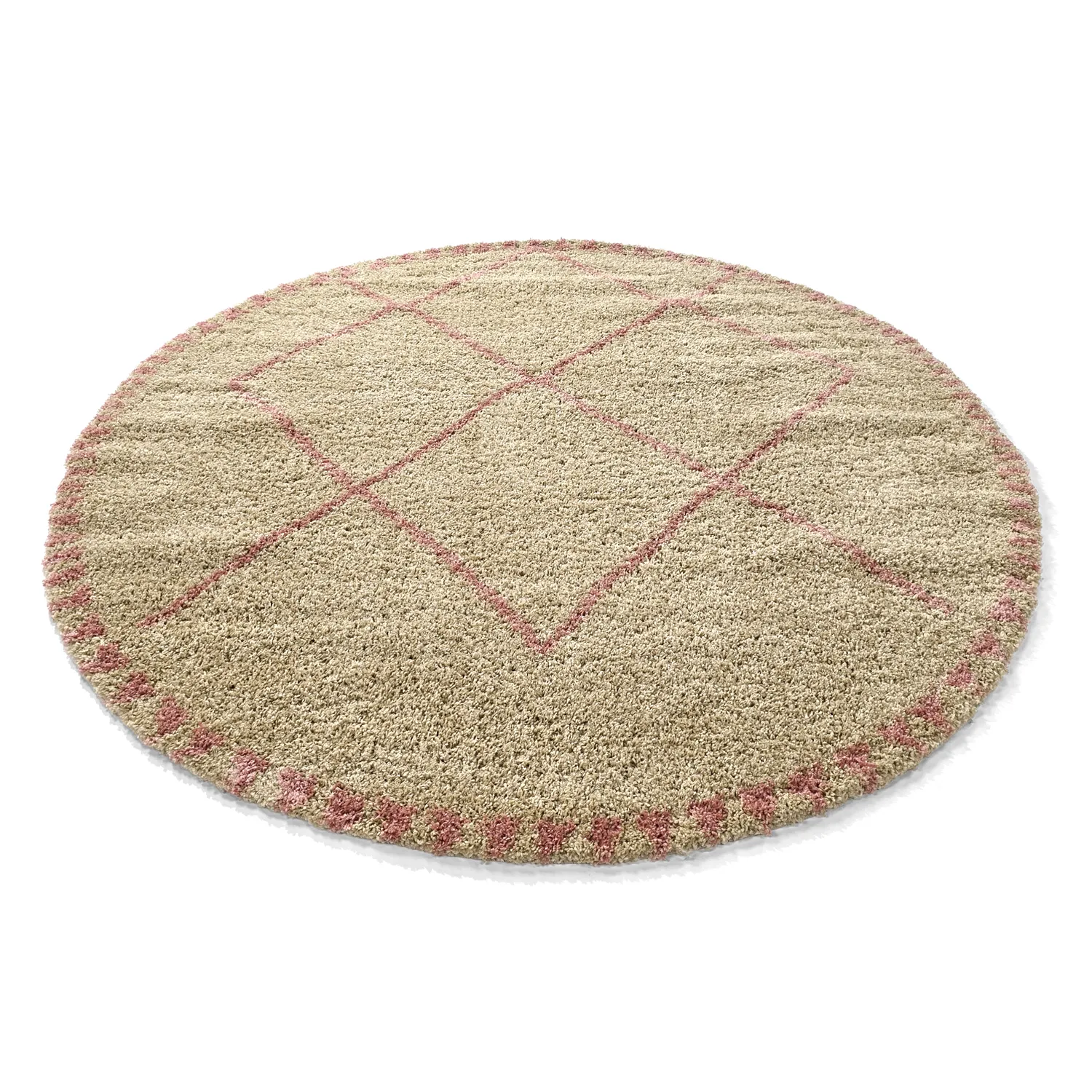 Tapis ronds - Tiznit (beige/rose)