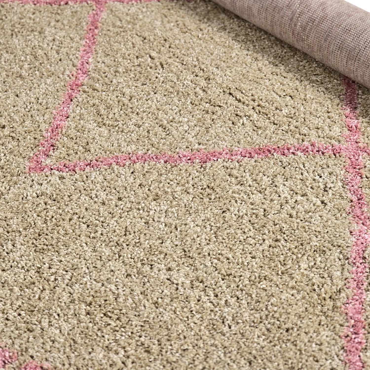 Tapis ronds - Tiznit (beige/rose)