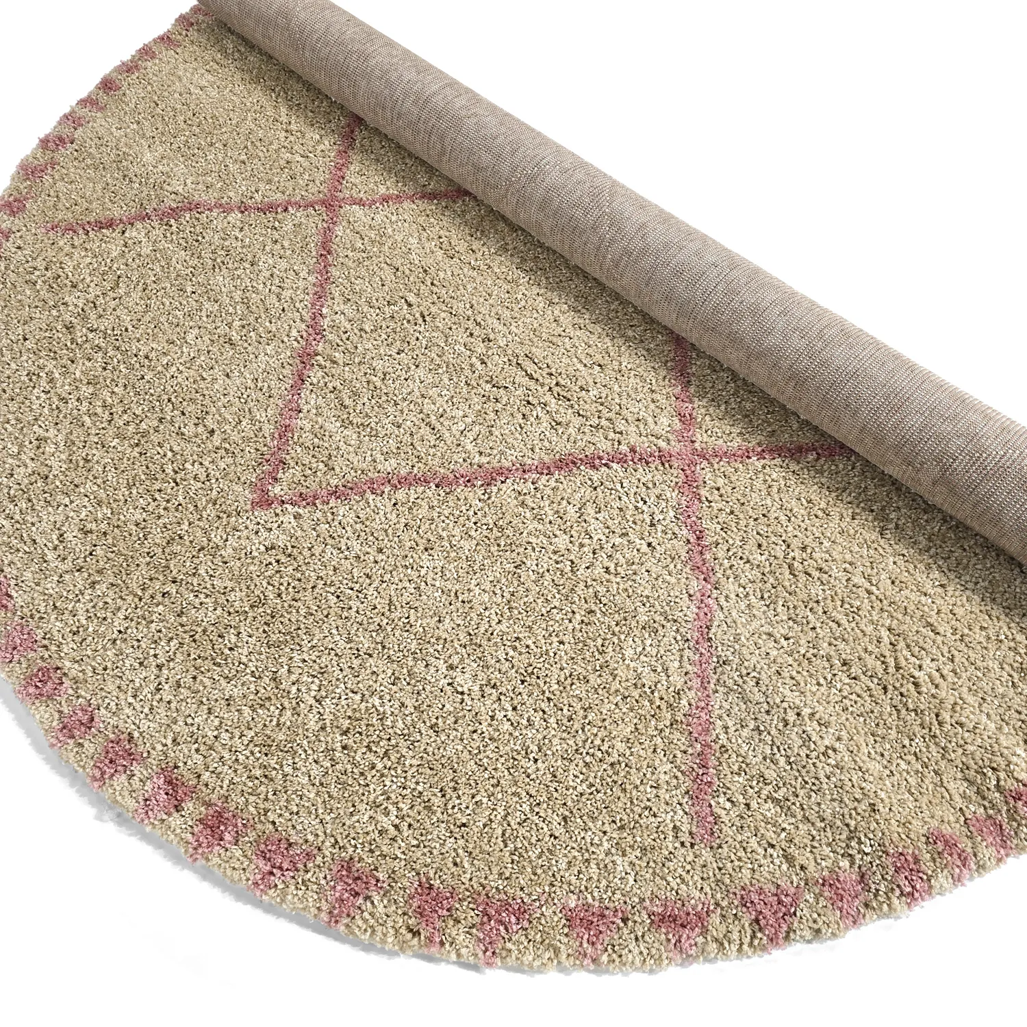 Tapis ronds - Tiznit (beige/rose)