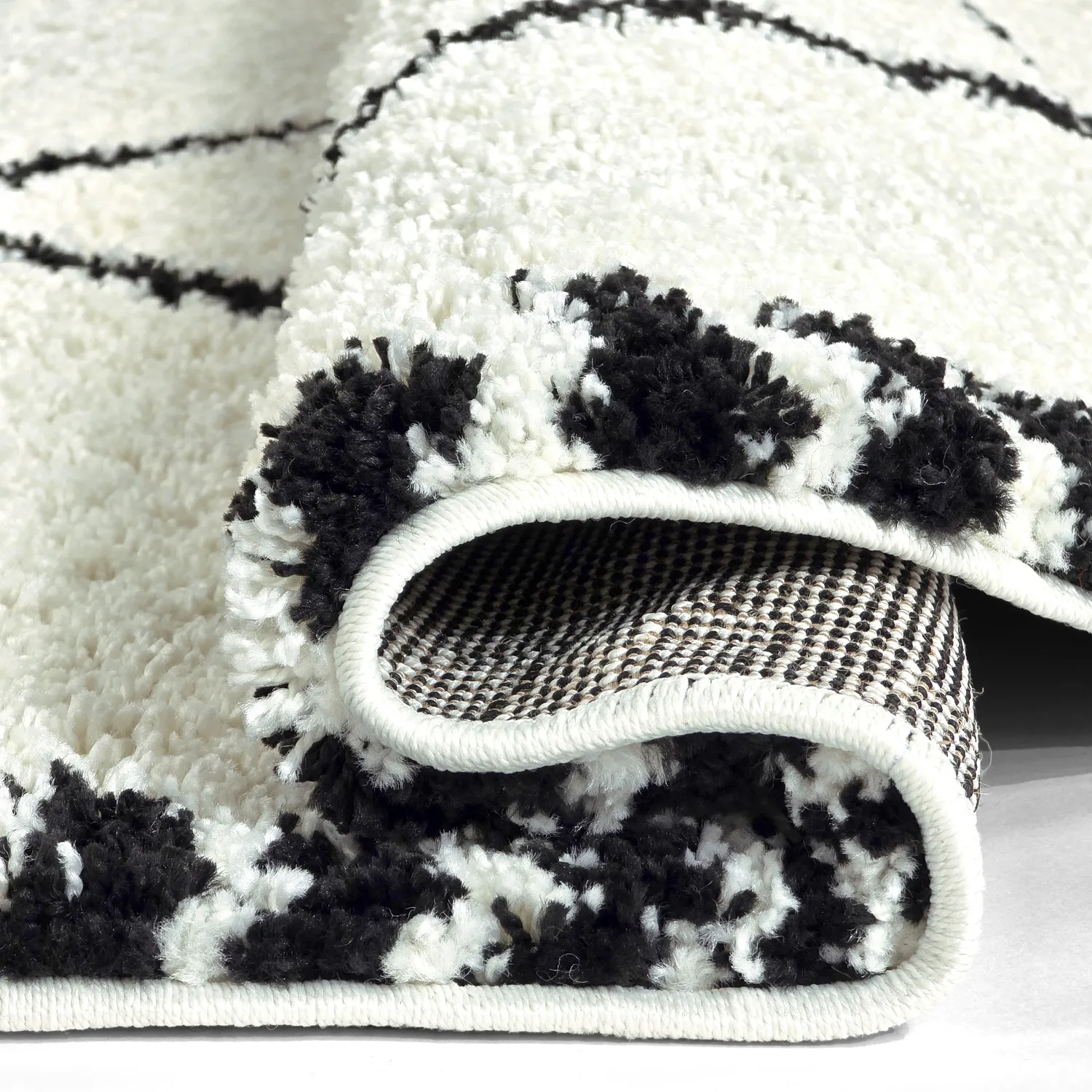 Tapis ronds - Tiznit (blanc/noir)