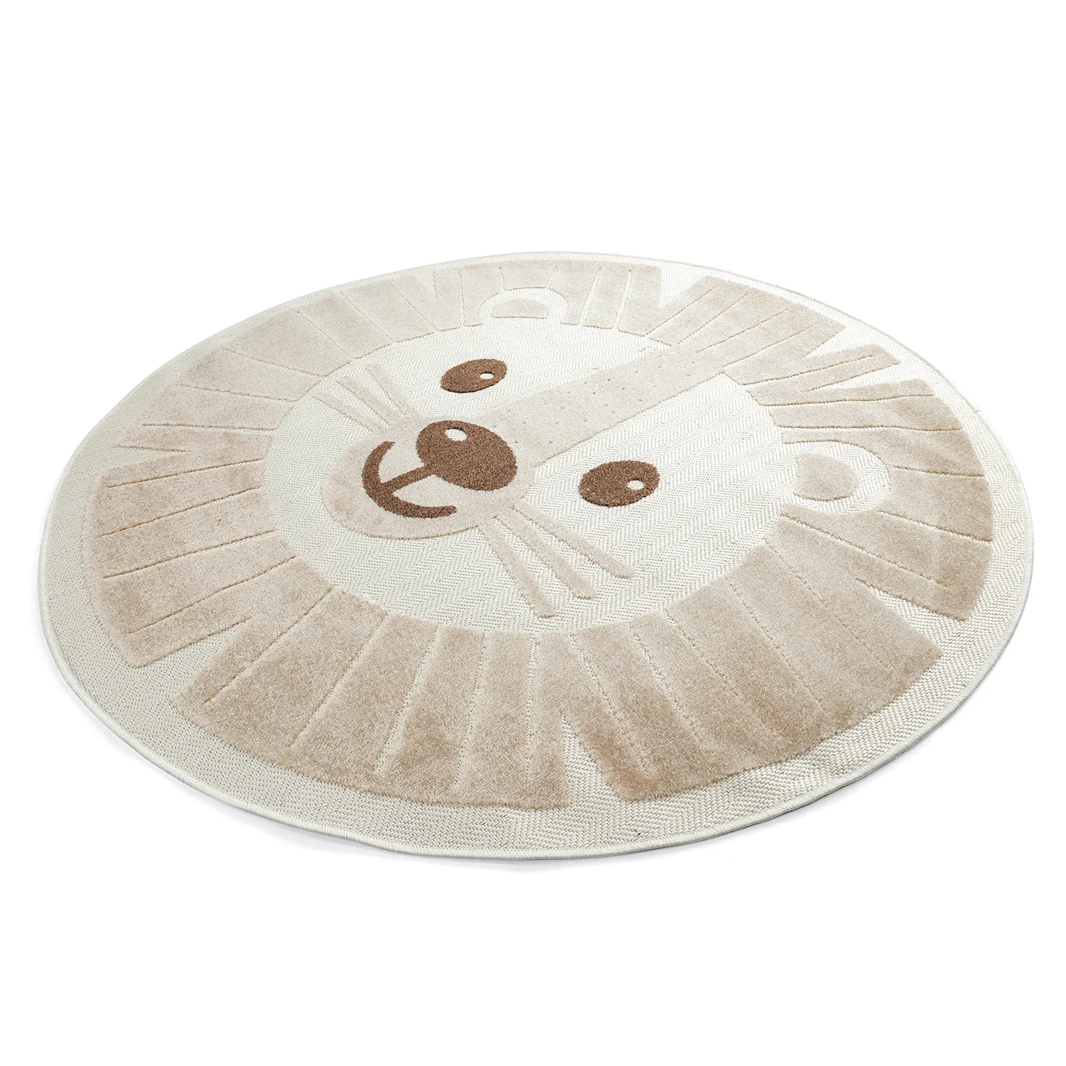 Tapis rond pour enfants - Kind Lion (crème)