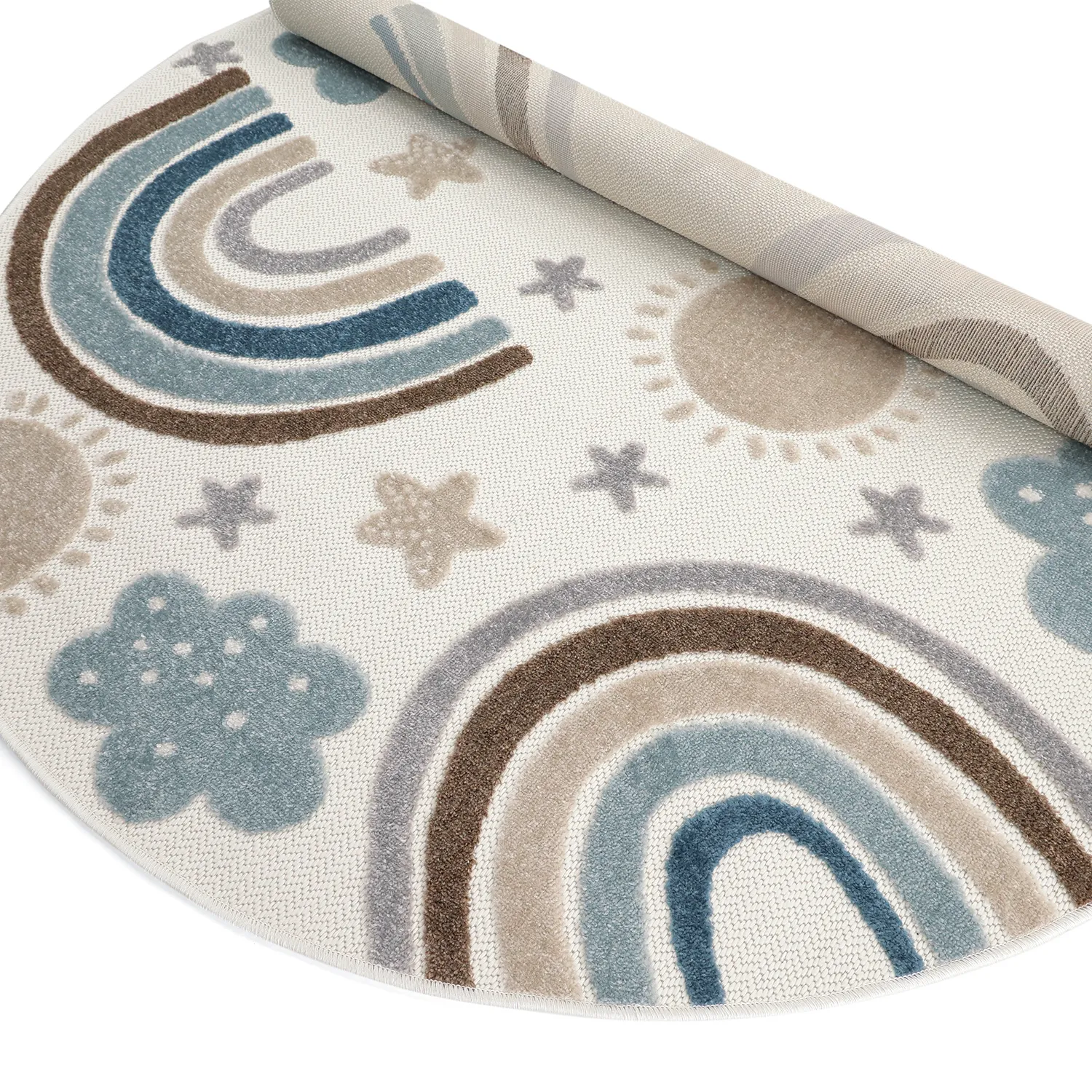 Tapis rond pour enfants - Rainbow Potpourri (crème/multicolore)