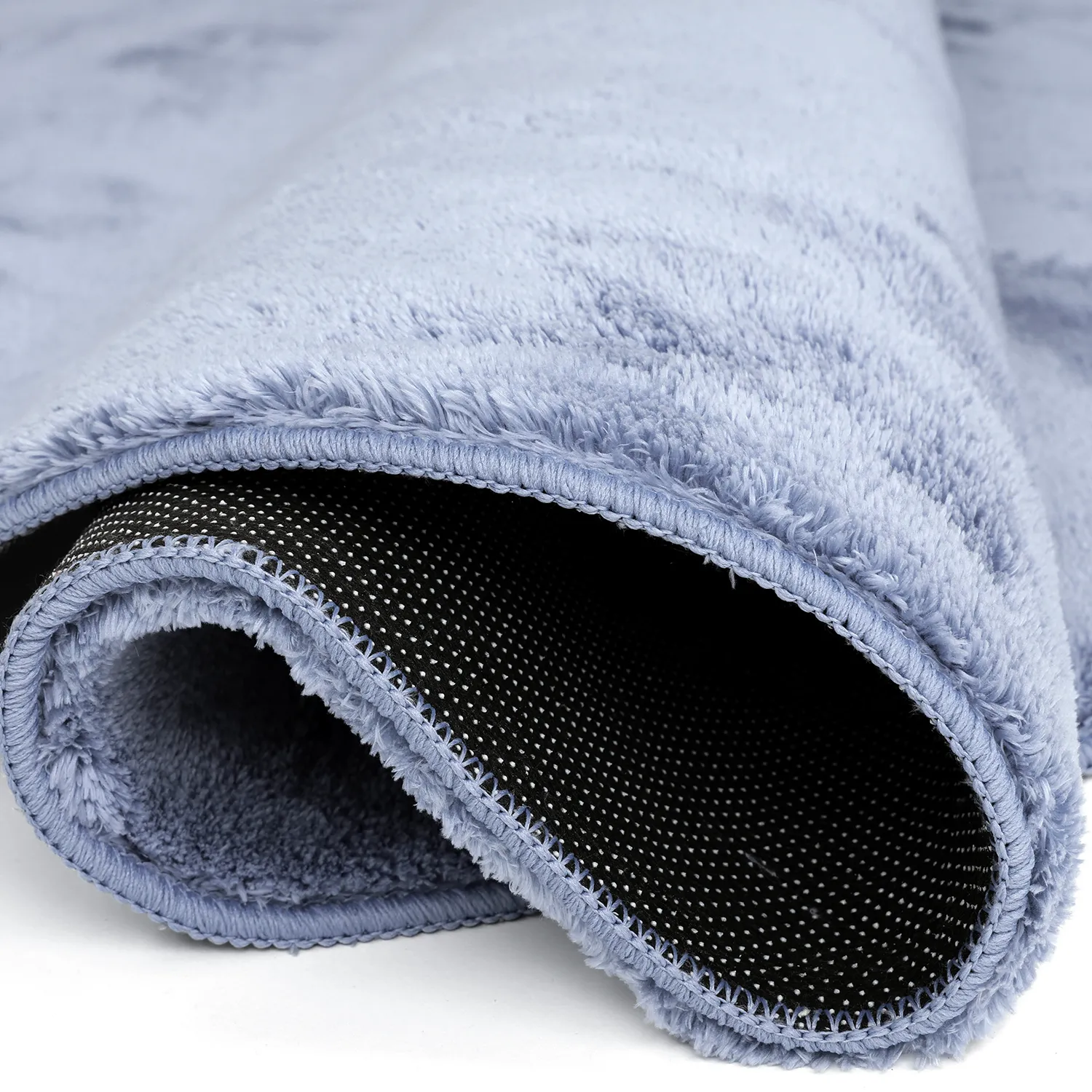 Tapis rond - Aranga Super Soft Fur (bleu acier)