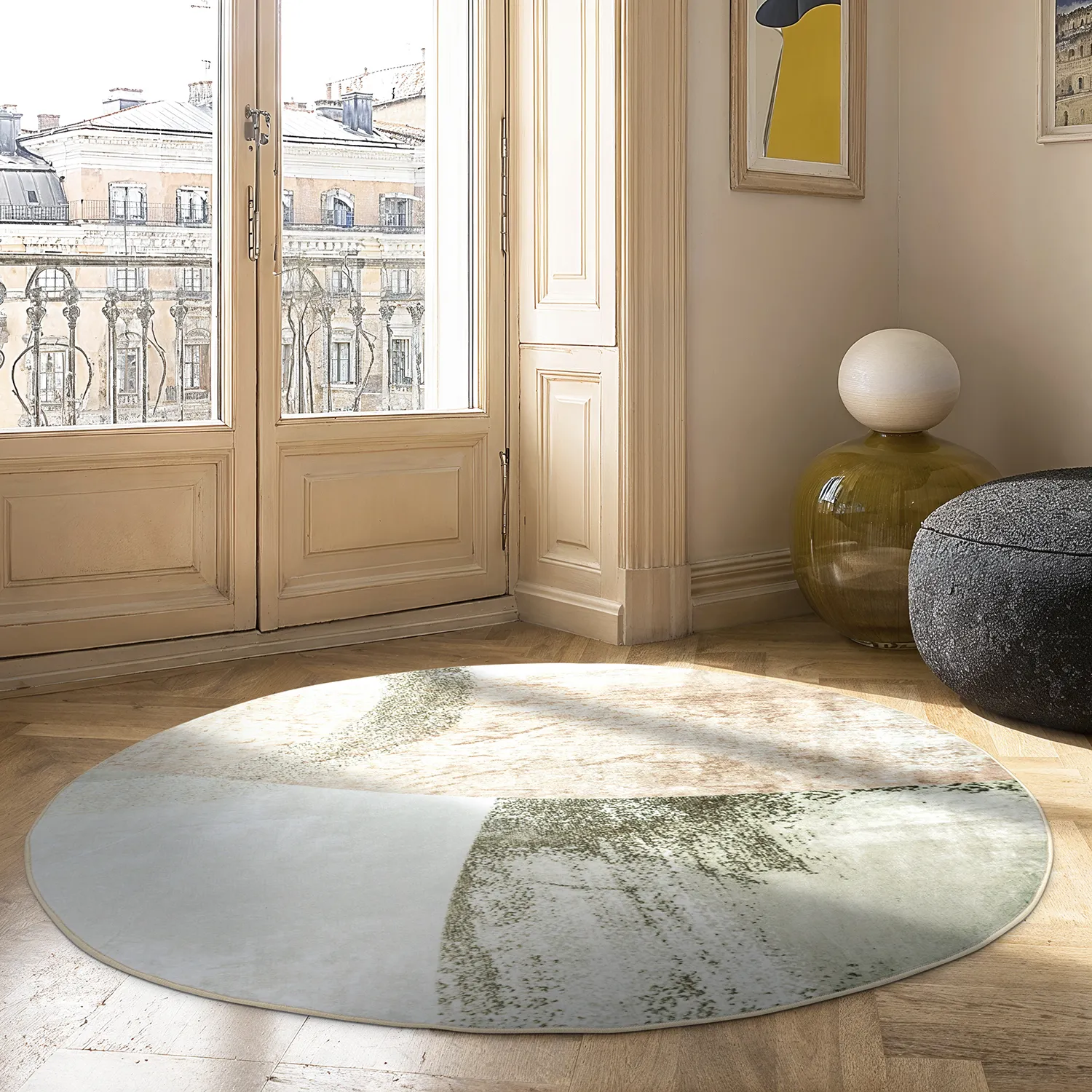Tapis rond - Fia (rose/multi)