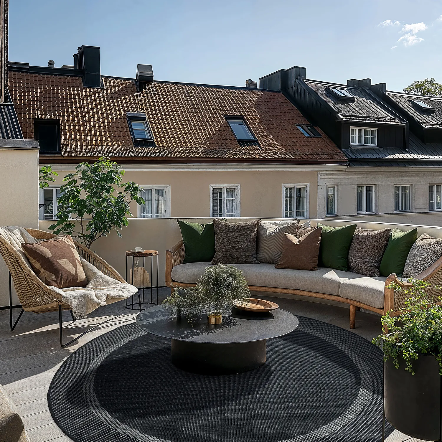 Tapis rond - Indoor/Outdoor Alta (anthracite)