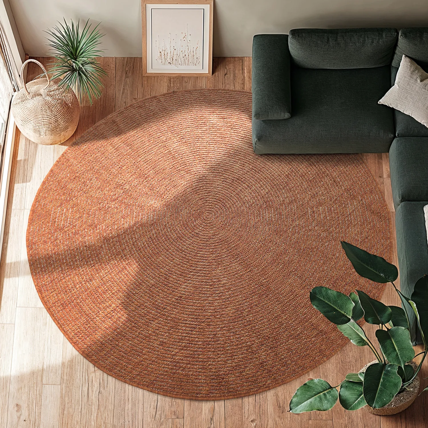 Tapis rond - Intérieur/Extérieur Arlo (orange)
