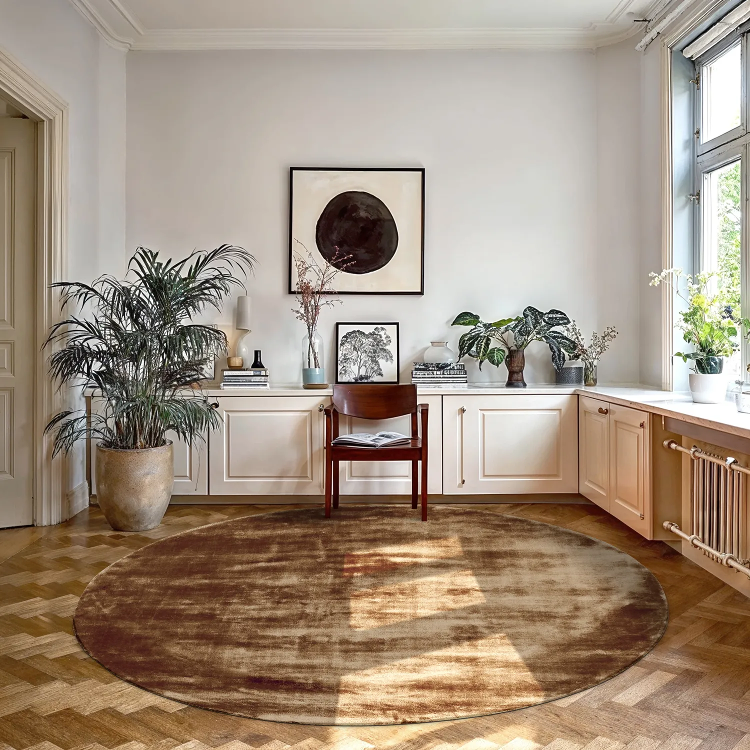 Tapis rond - Jodhpur Special Luxury Edition (marron)