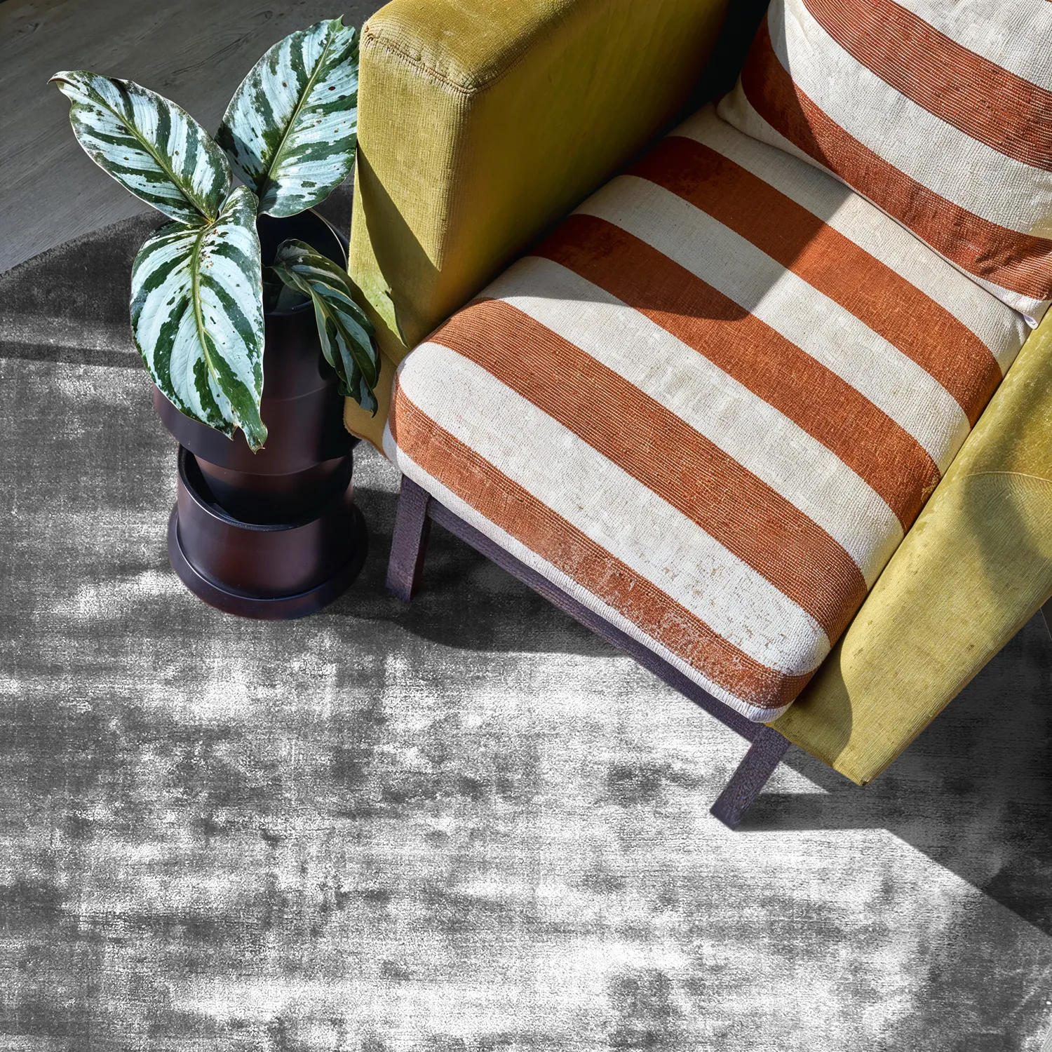 Tapis rond - Jodhpur Special Luxury Edition Viscose (gris)