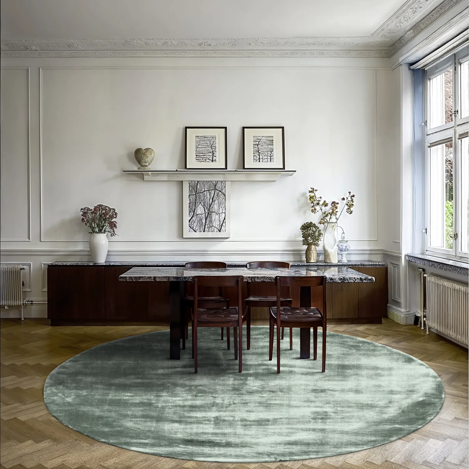 Tapis rond - Jodhpur Special Luxury Edition (vert)