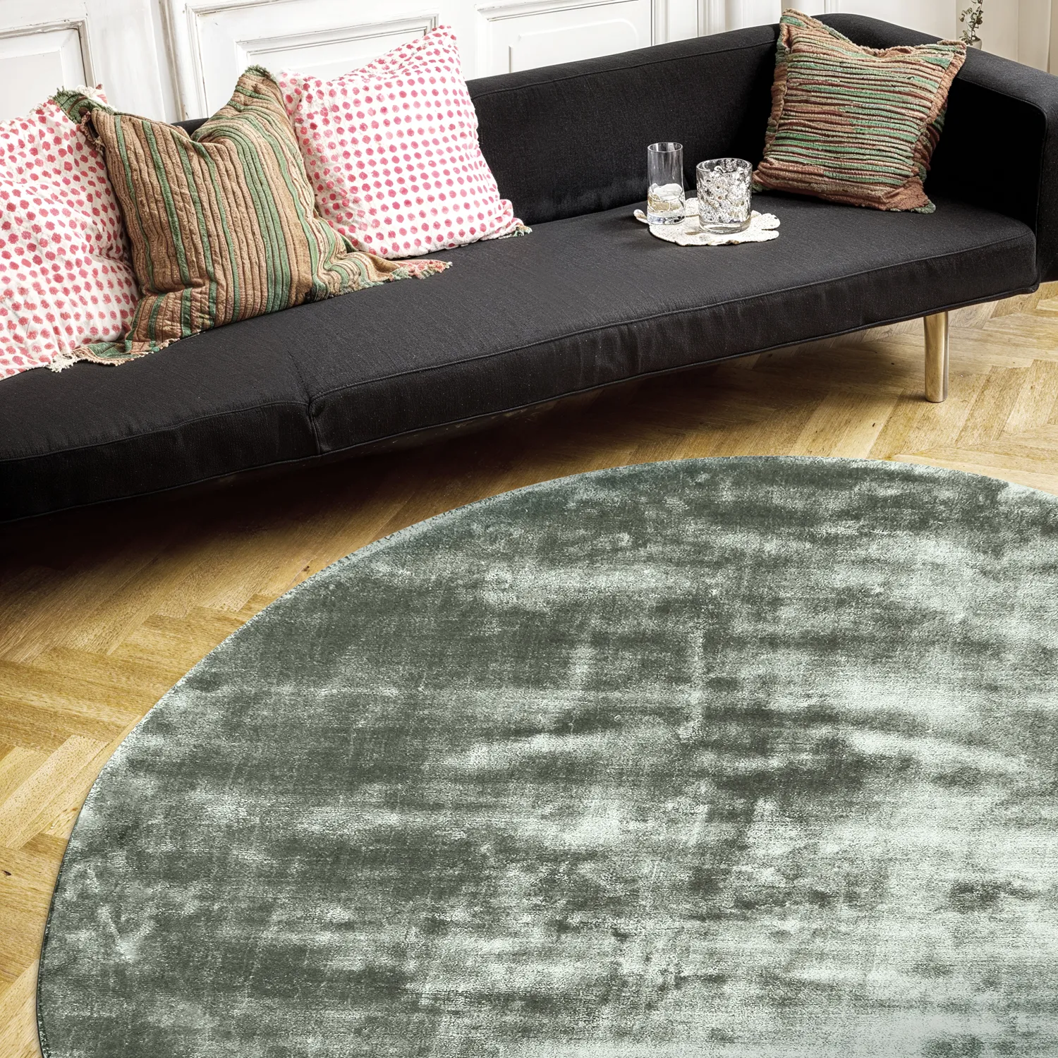 Tapis rond - Jodhpur Special Luxury Edition (vert)