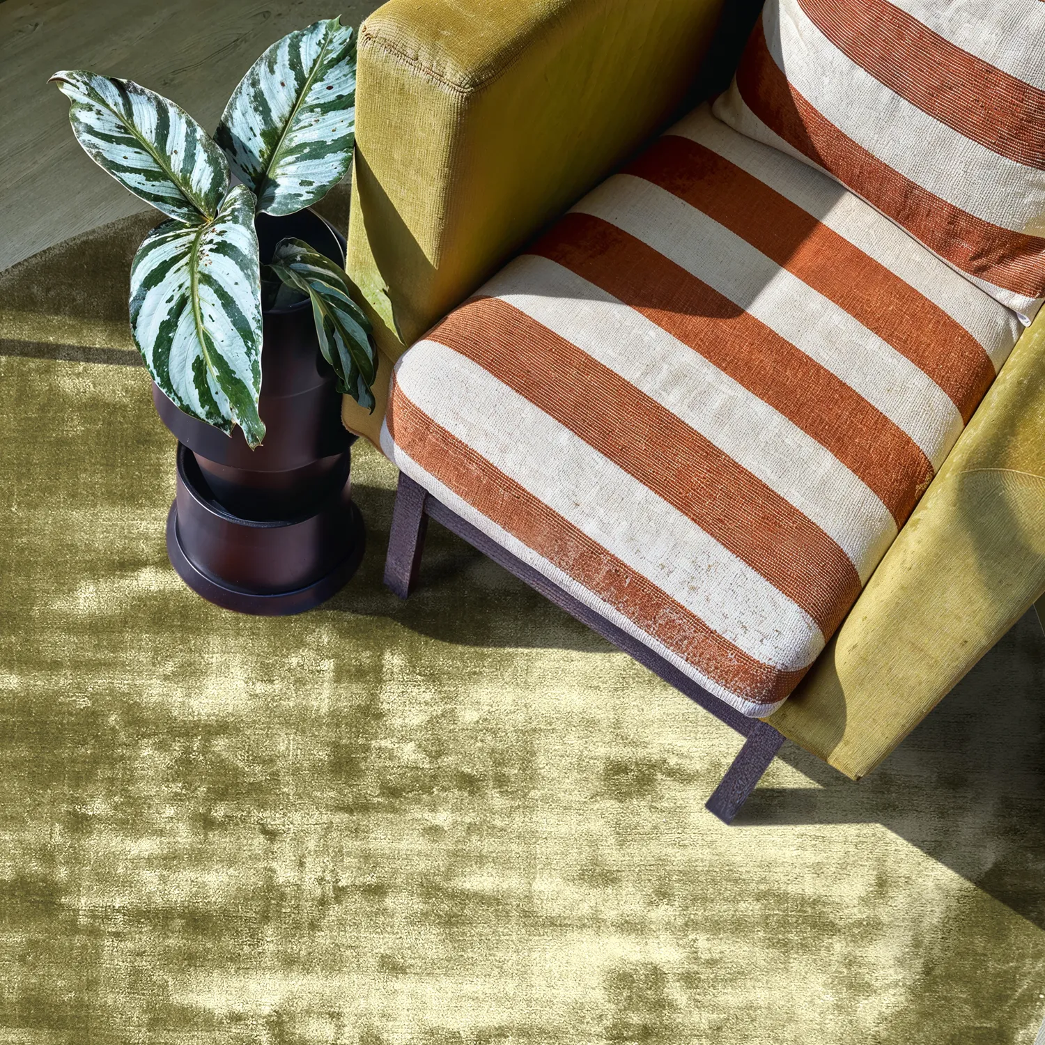 Tapis rond - Jodhpur Special Luxury Edition (vert olive)