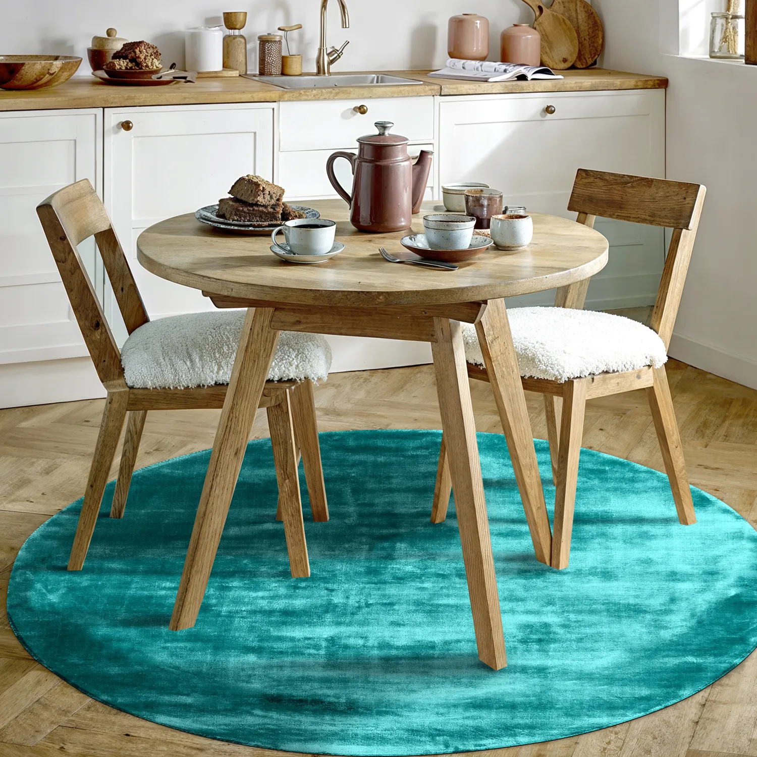 Tapis rond - Jodhpur Special Luxury Edition (turquoise)