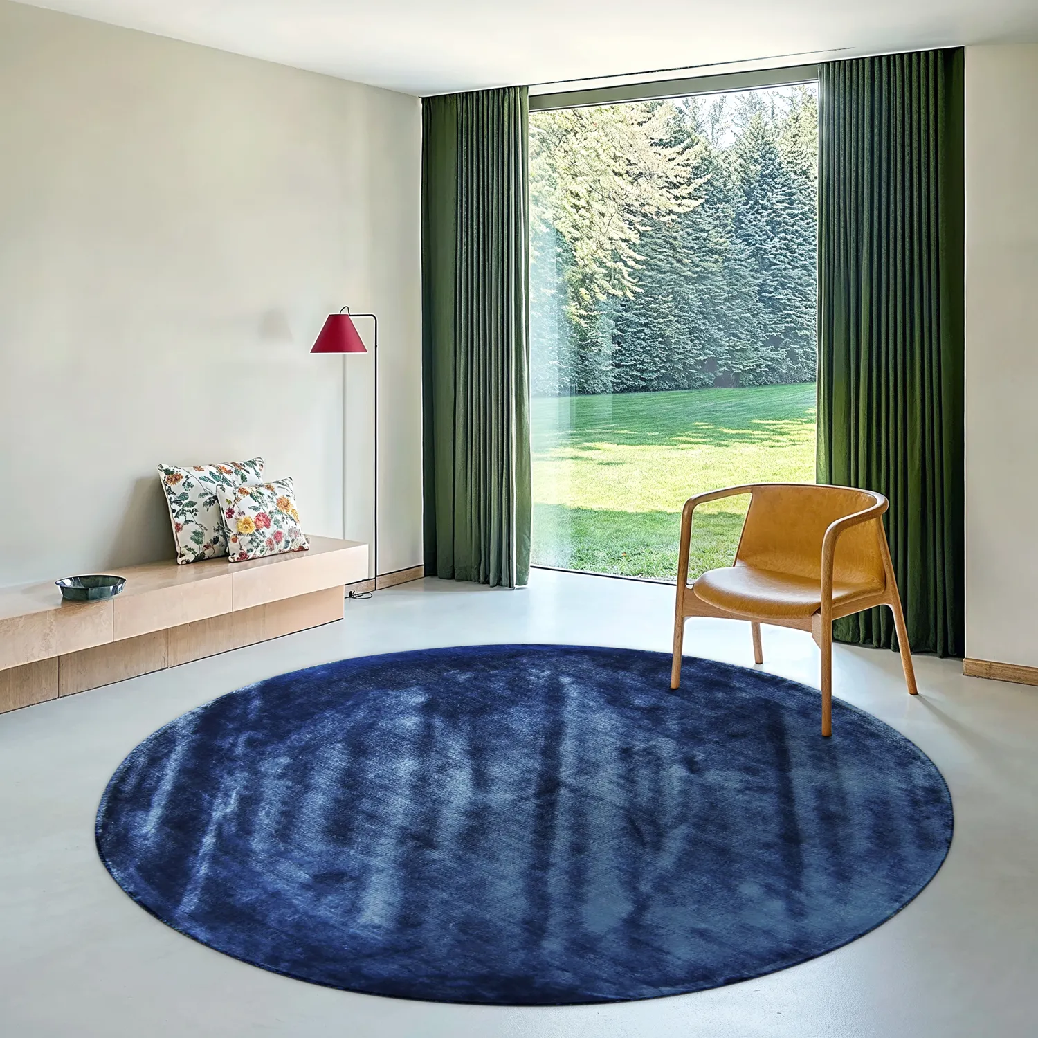 Tapis rond - Jodhpur Special Luxury Edition Viscose (bleu)