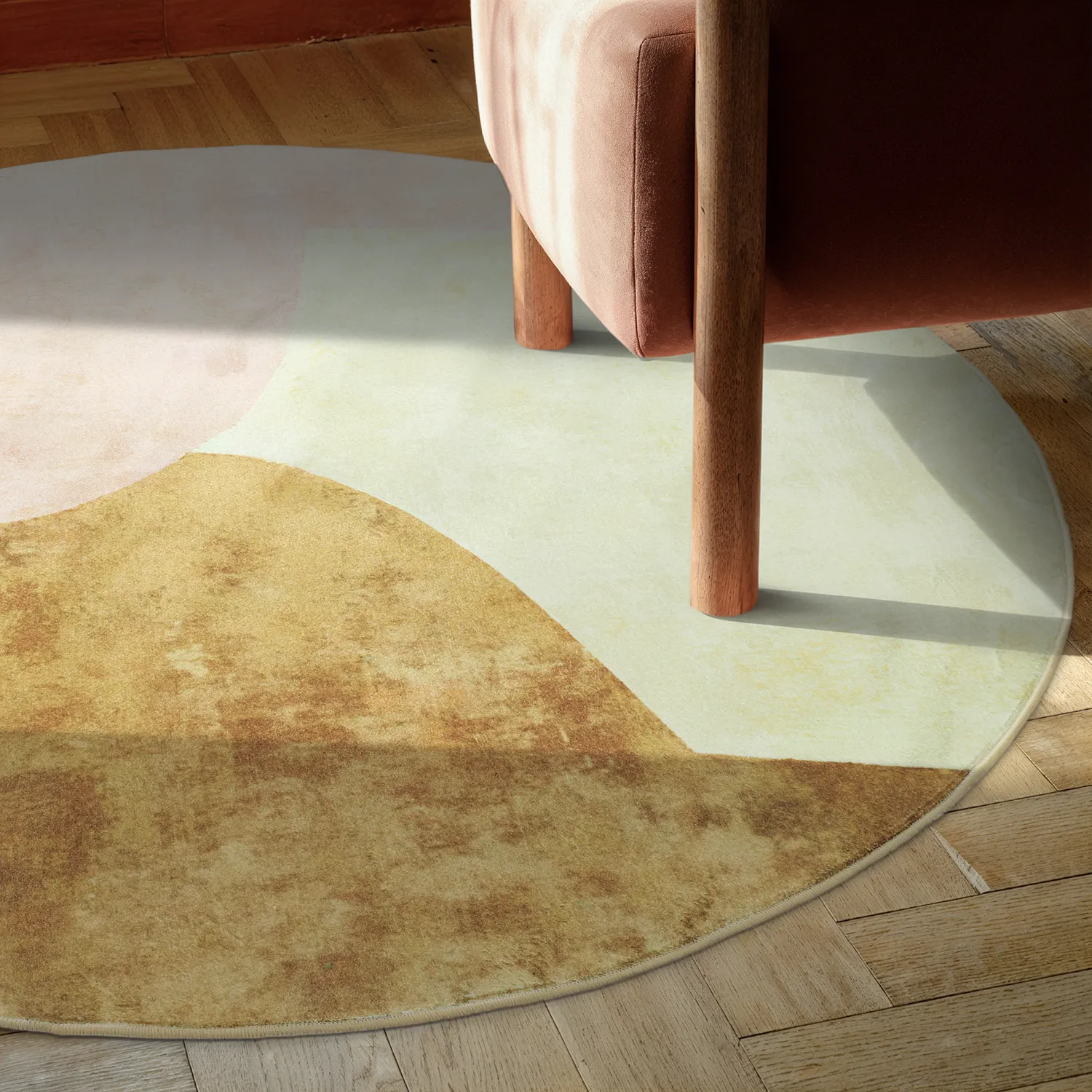 Tapis rond - Lazio (beige/rose)