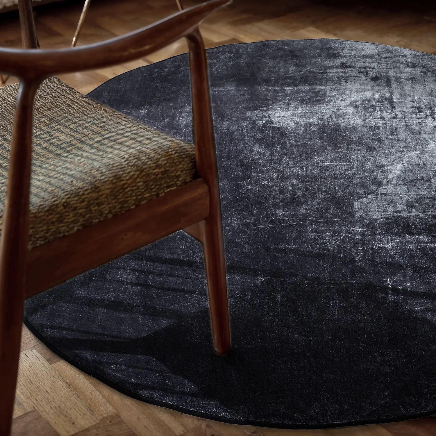 Tapis rond - Lynton (noir)
