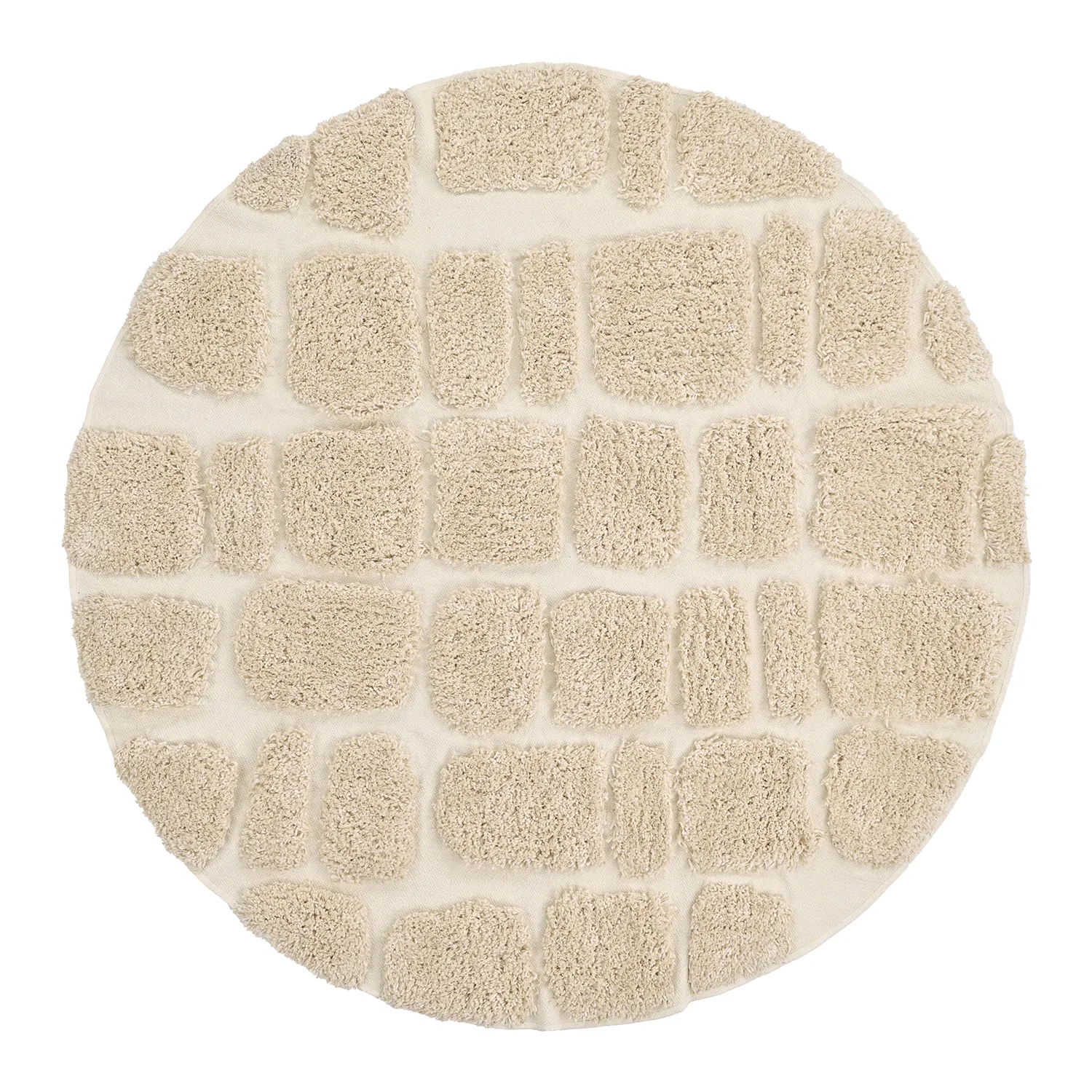 Tapis rond - Otranto Natural Cotton Shaggy (blanc cassé)