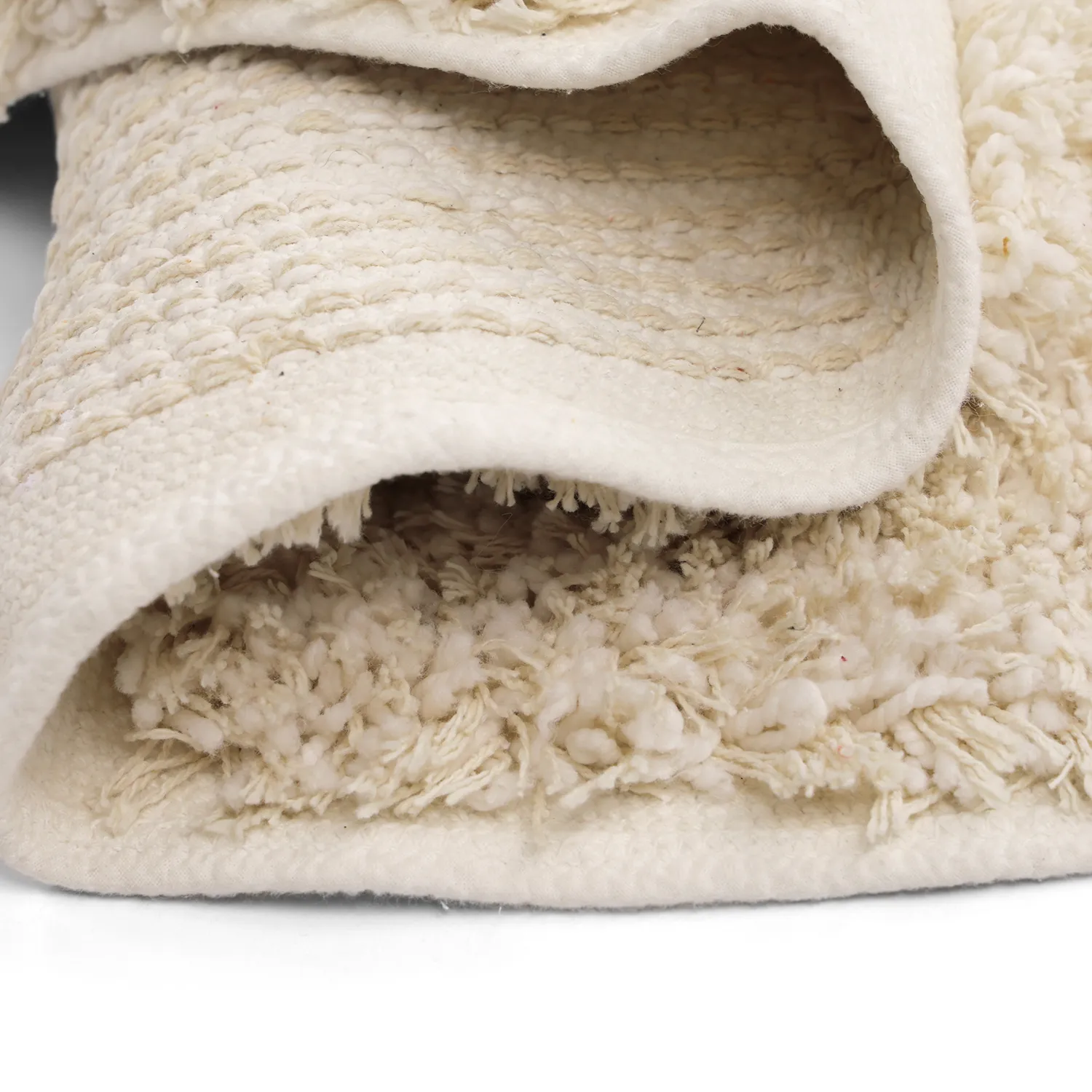 Tapis rond - Otranto Natural Cotton Shaggy (blanc cassé)