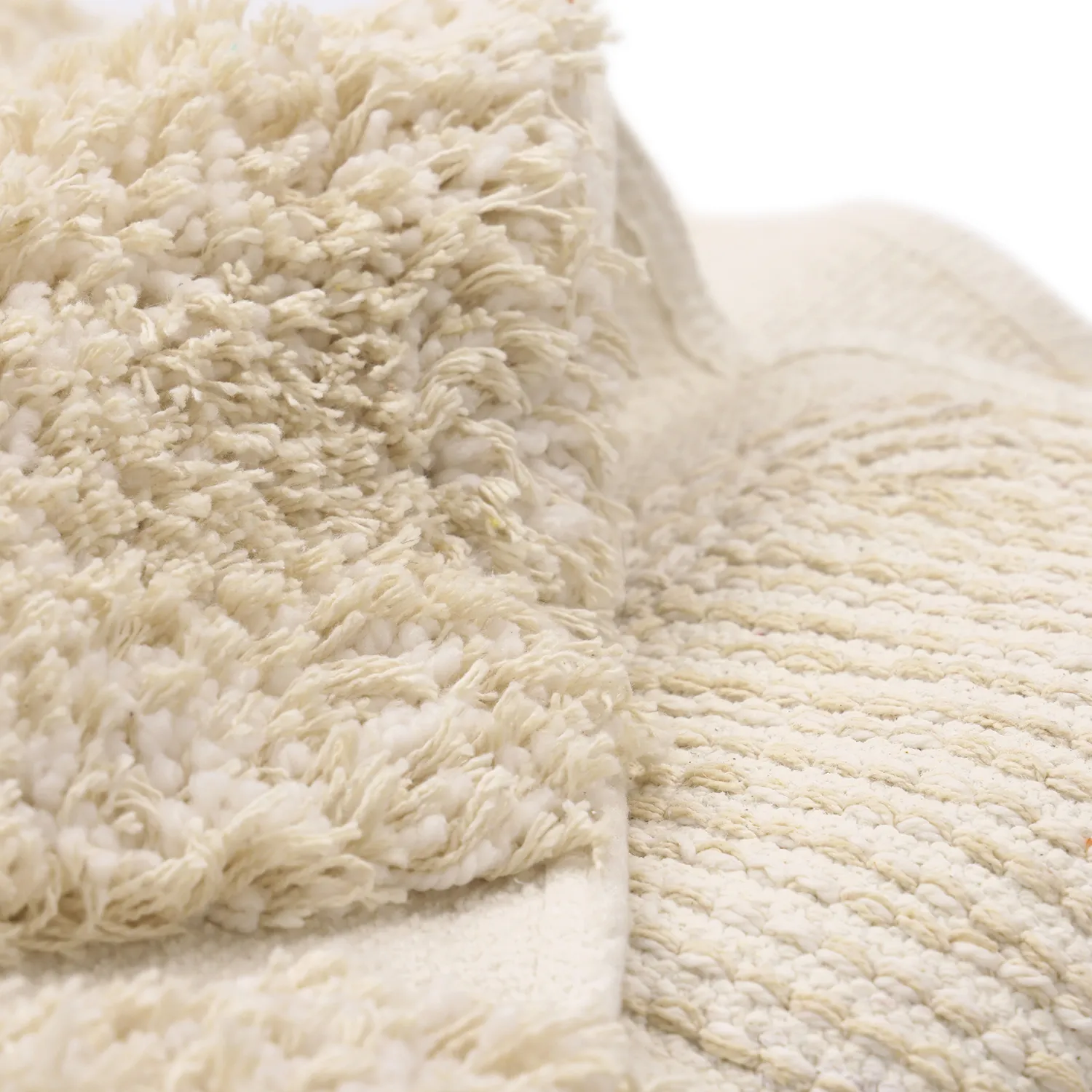 Tapis rond - Otranto Natural Cotton Shaggy (blanc cassé)