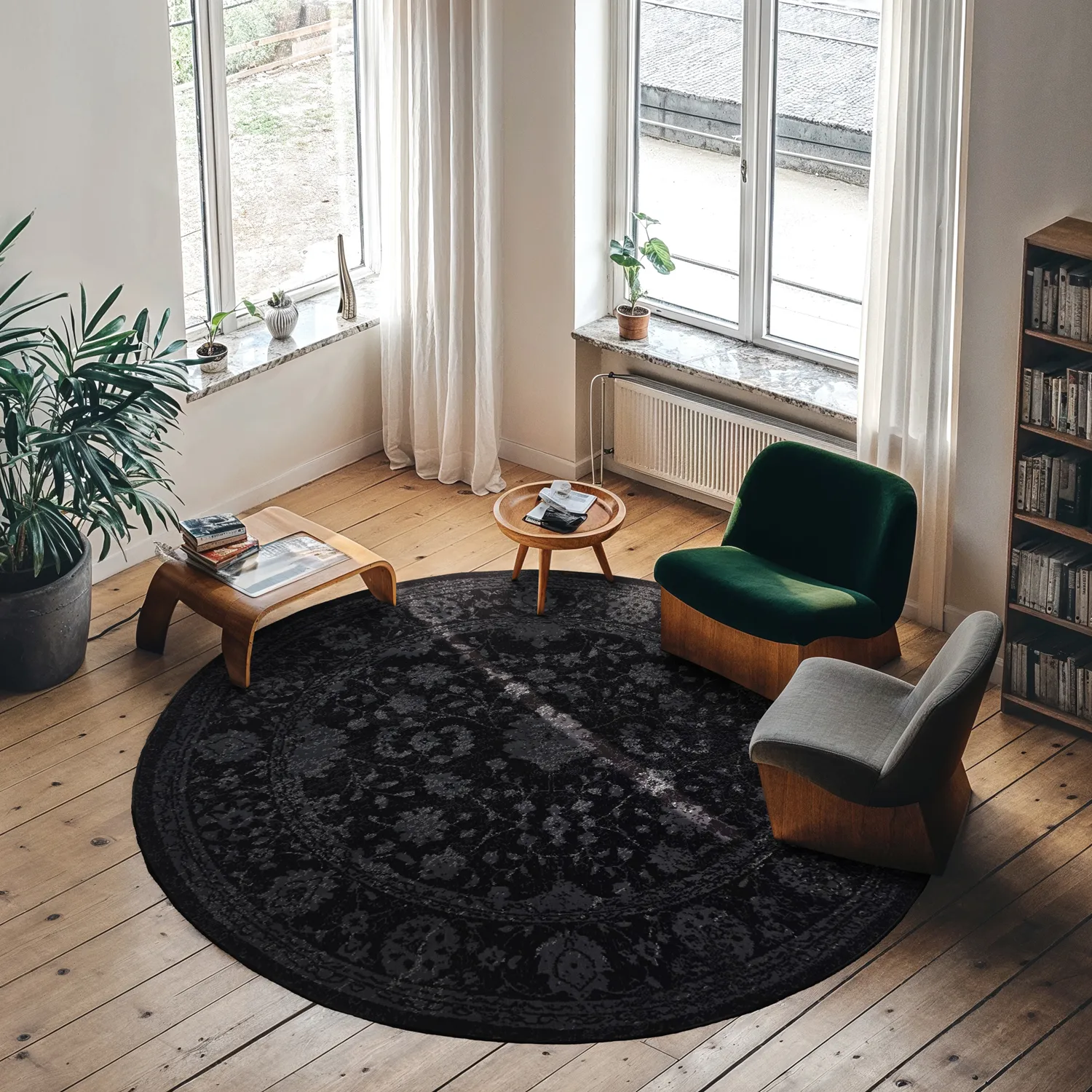Tapis rond - Peking Majestic (noir)