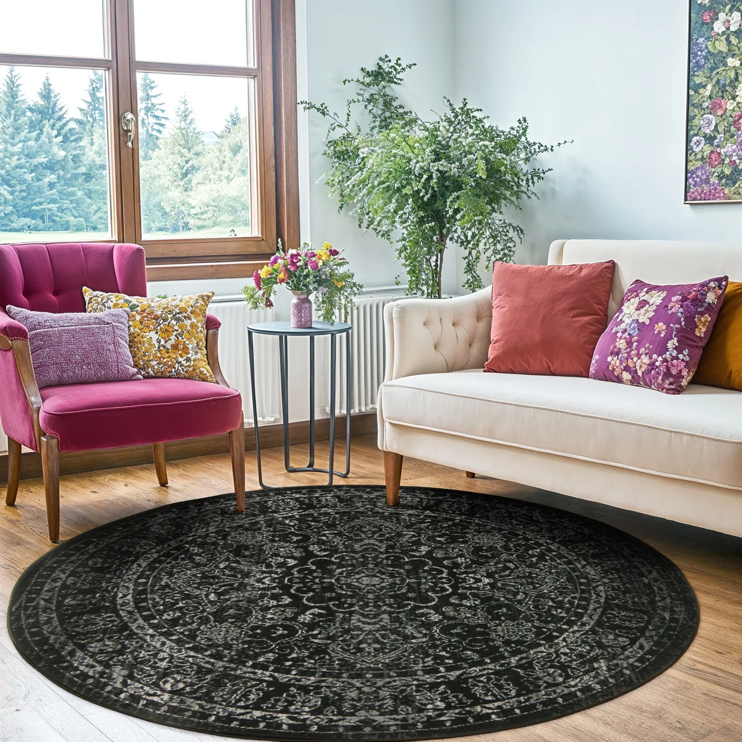 Tapis rond - Peking Noble (noir)
