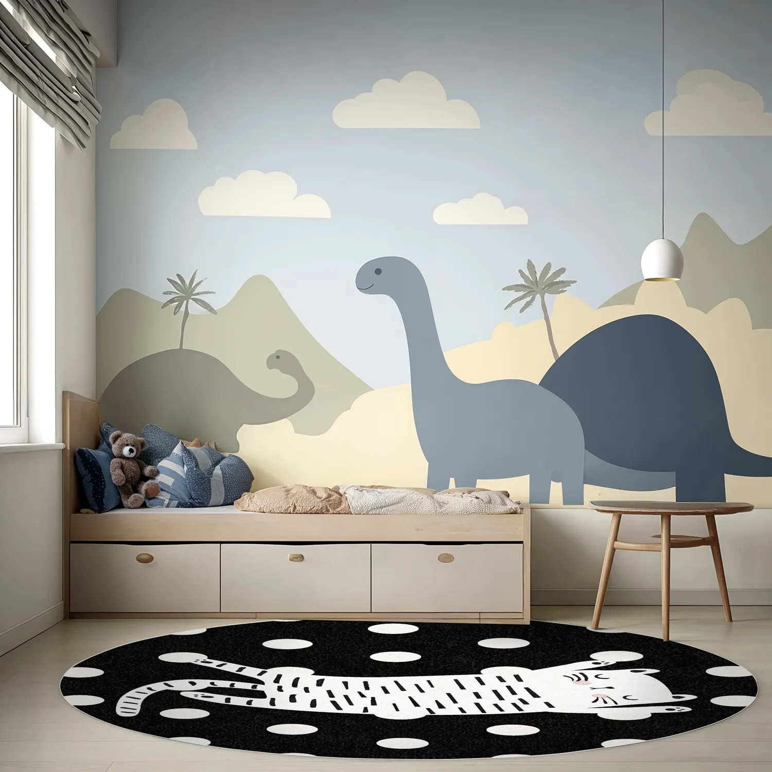 Tapis rond - Sleepy Kitten (multicolore)