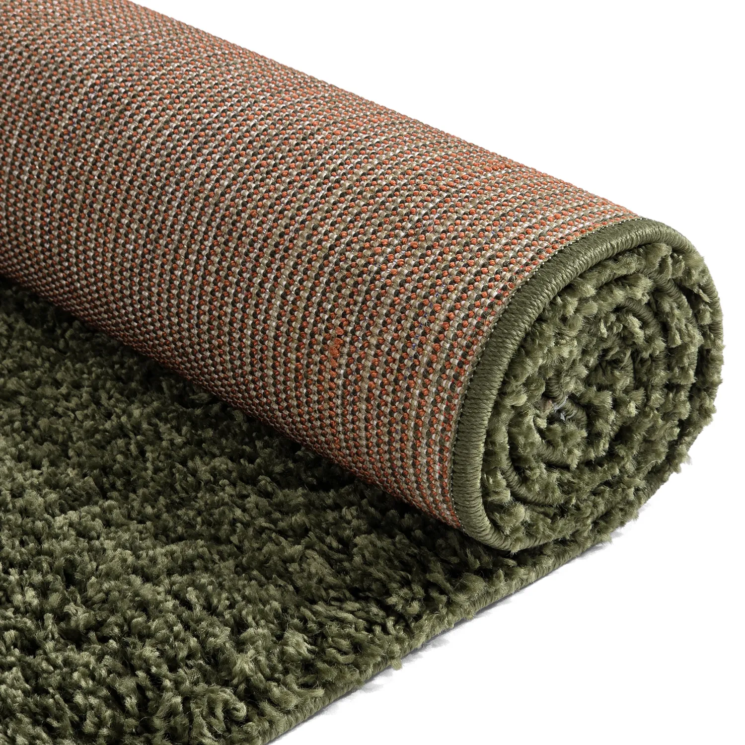 Tapis à poils longs - Alsace (vert/blanc/orange)