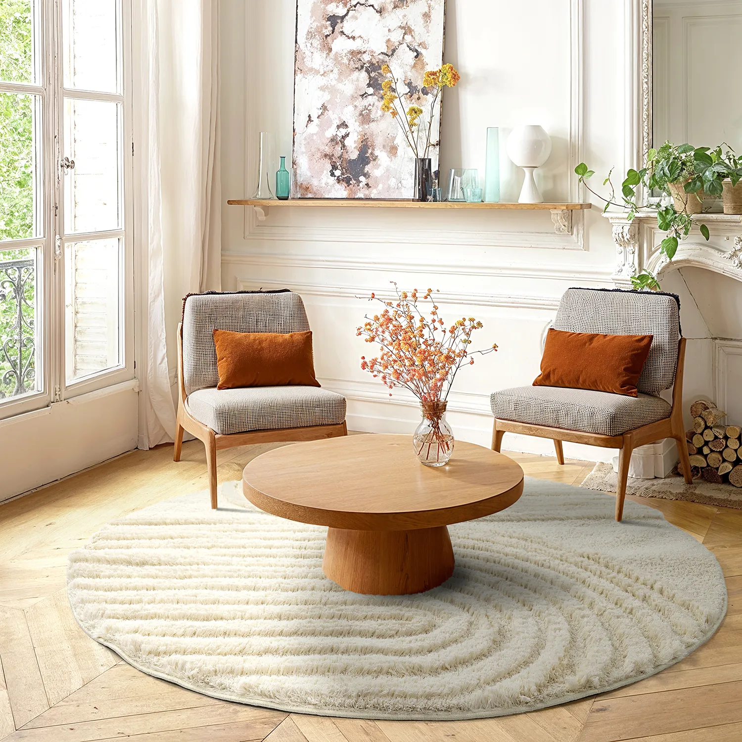 Tapis ronds - Evora (blanc cassé)