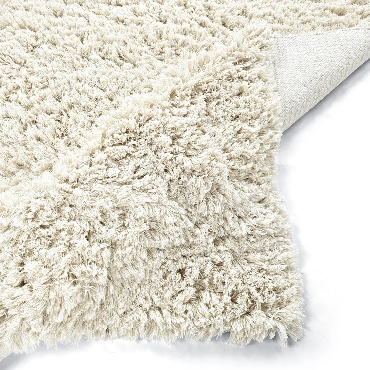 Tapis shaggy - Fassale Hand Woven Wool Shaggy (blanc)
