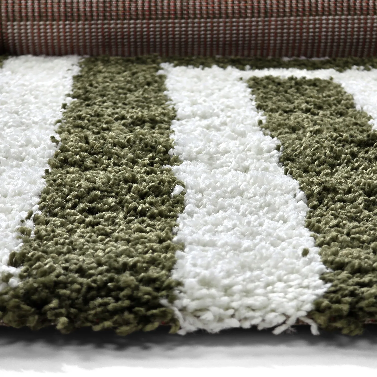 Tapis à poils longs - Imilchil (blanc/vert)