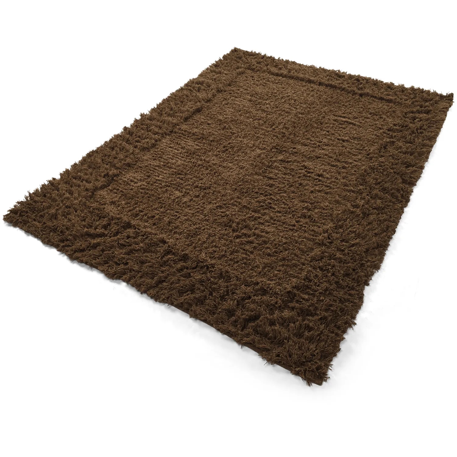 Tapis à poils longs - Melilla Hand Woven Wool Shaggy (marron)