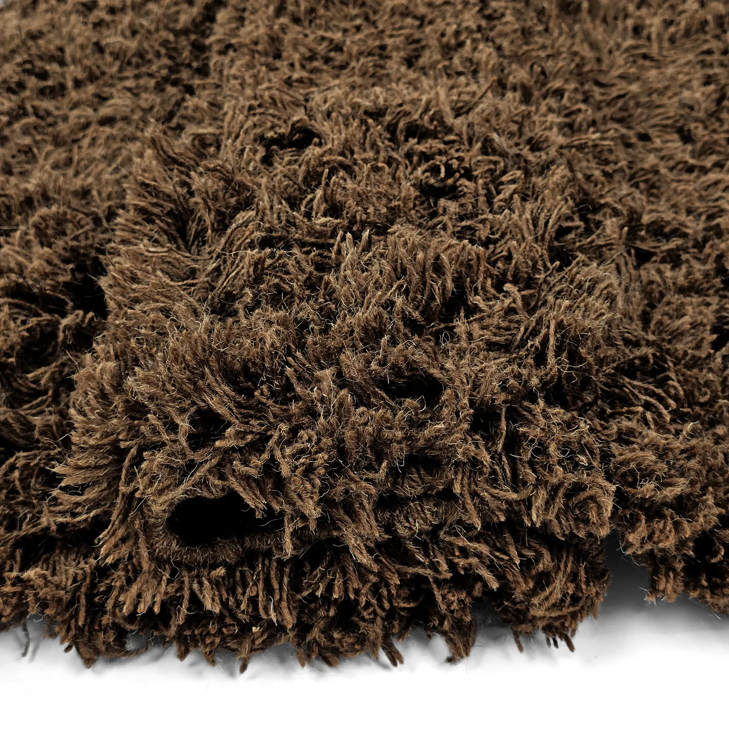 Tapis à poils longs - Melilla Hand Woven Wool Shaggy (marron)