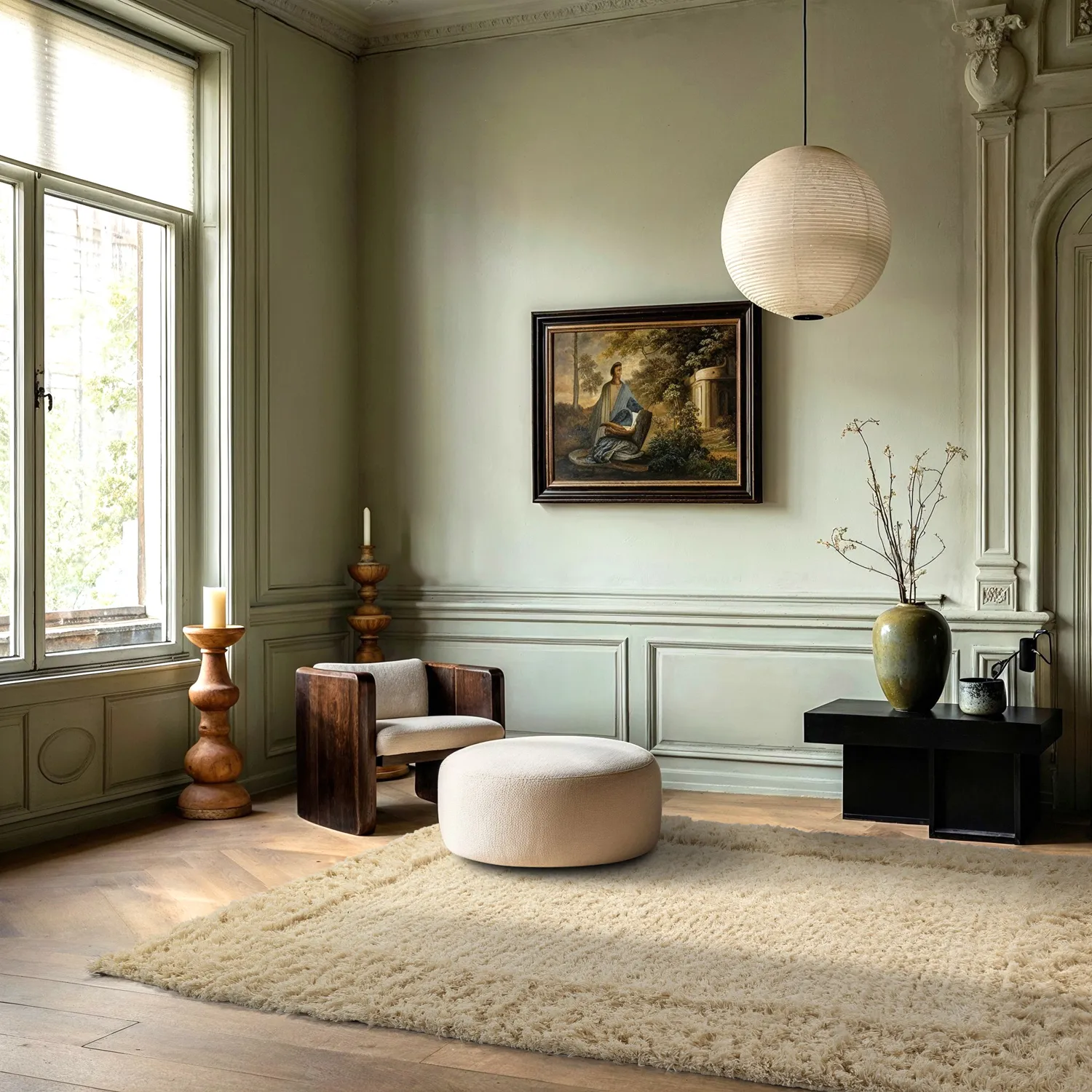 Tapis à poils longs - Melilla Hand Woven Wool Shaggy (naturel)