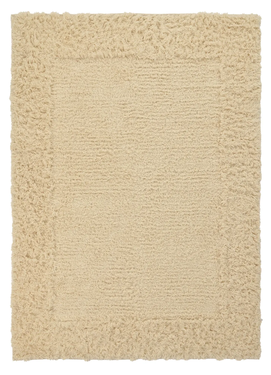 Tapis à poils longs - Melilla Hand Woven Wool Shaggy (naturel)