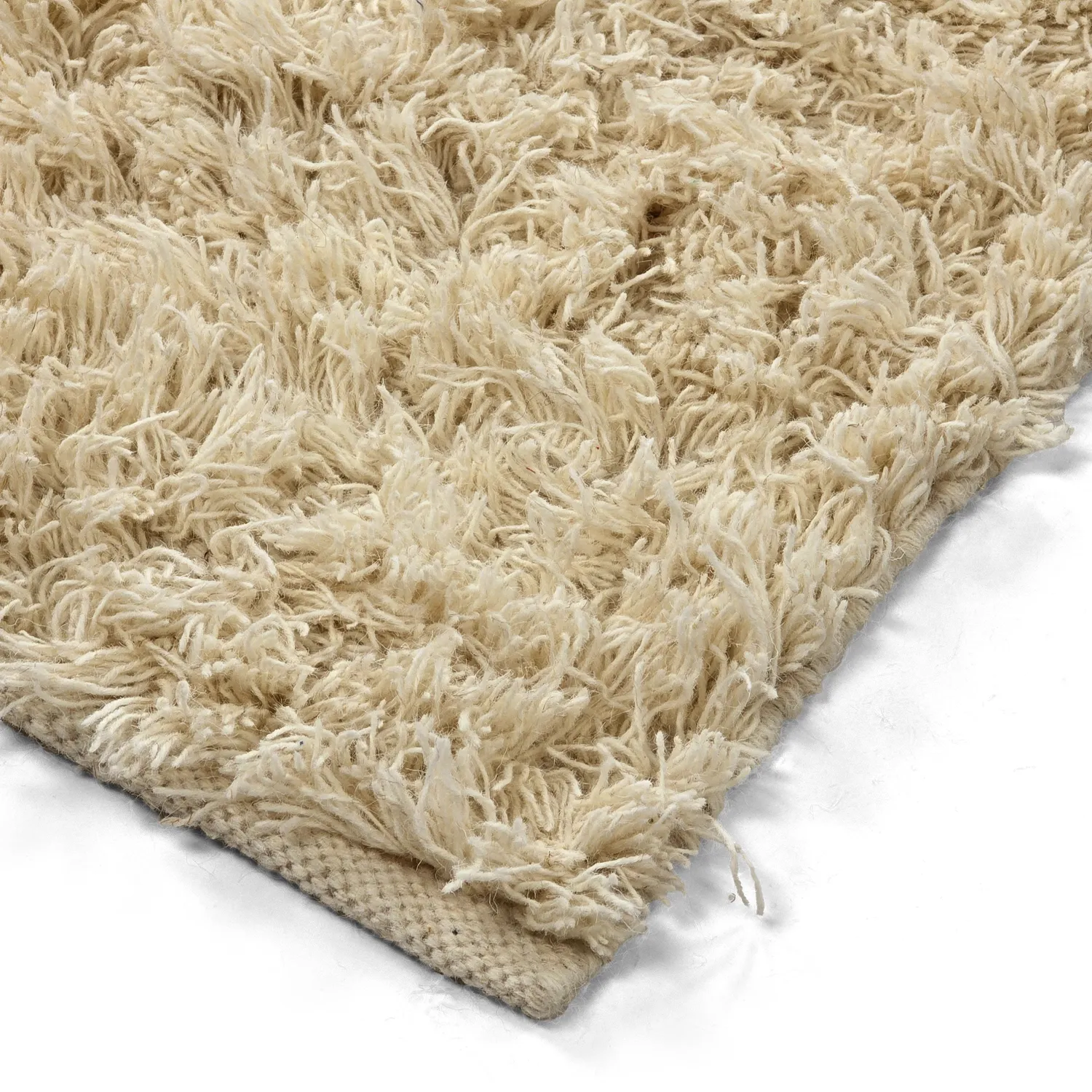 Tapis à poils longs - Melilla Hand Woven Wool Shaggy (naturel)