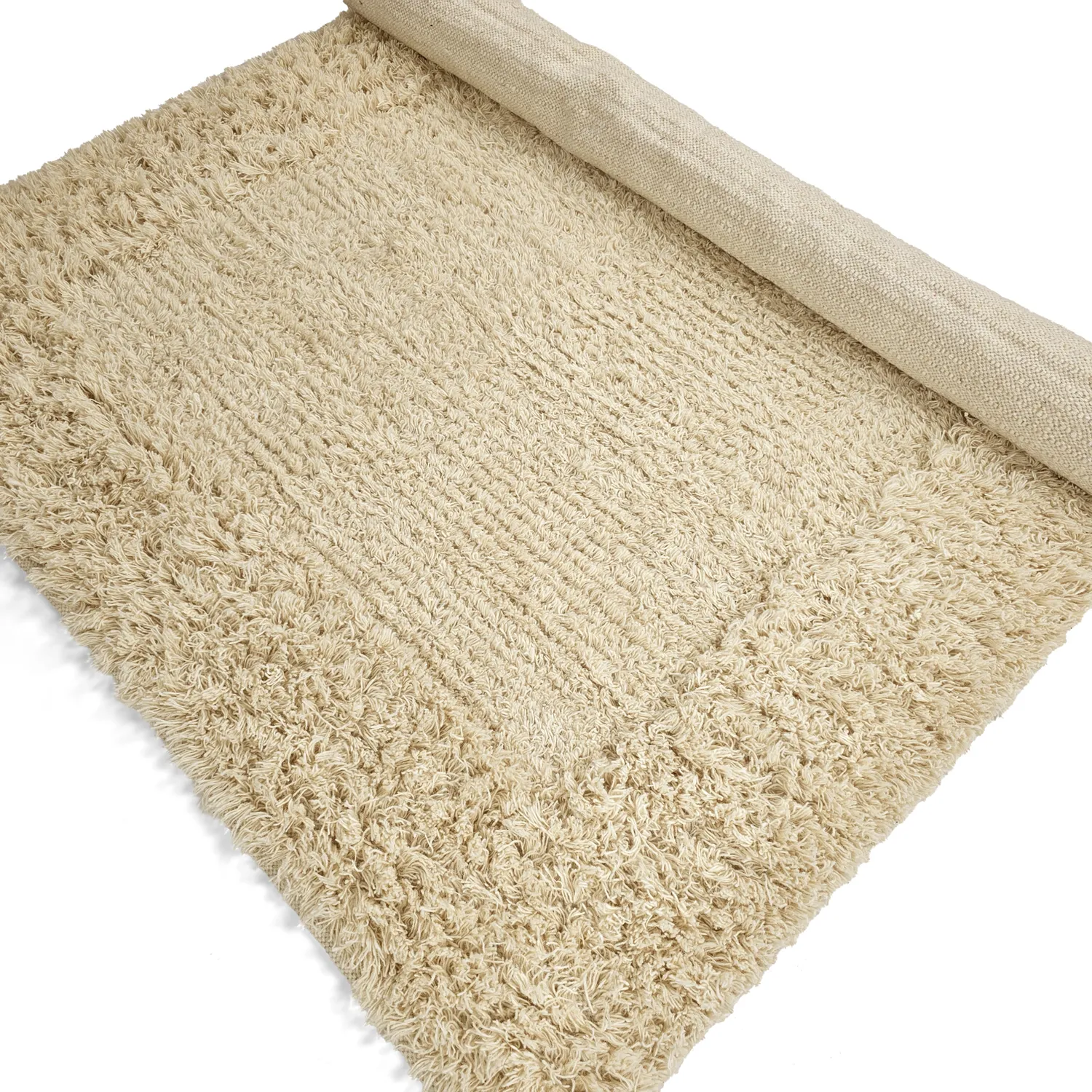 Tapis à poils longs - Melilla Hand Woven Wool Shaggy (naturel)
